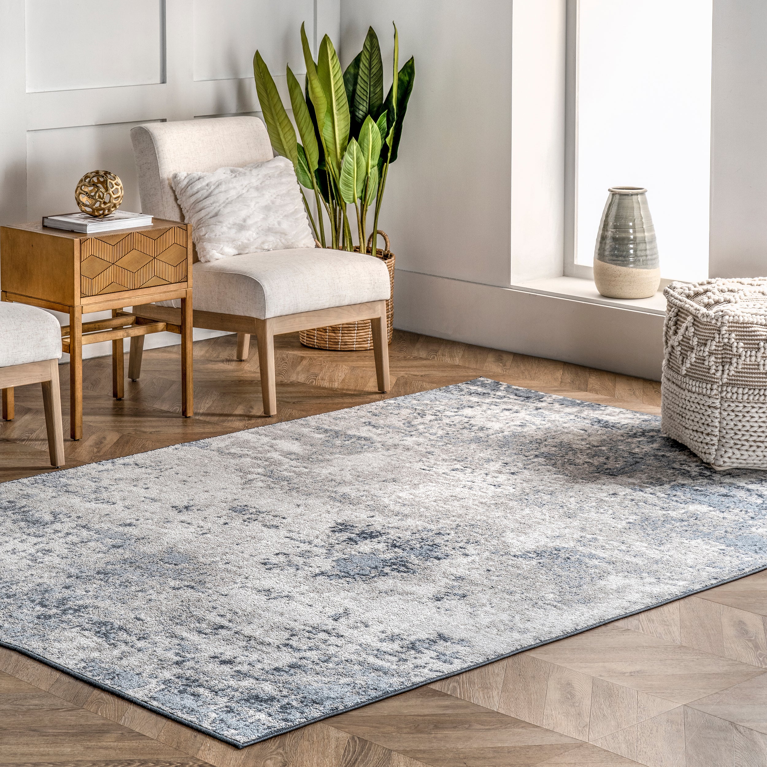 Zoe Faded Abstract Area Rug - Image 2