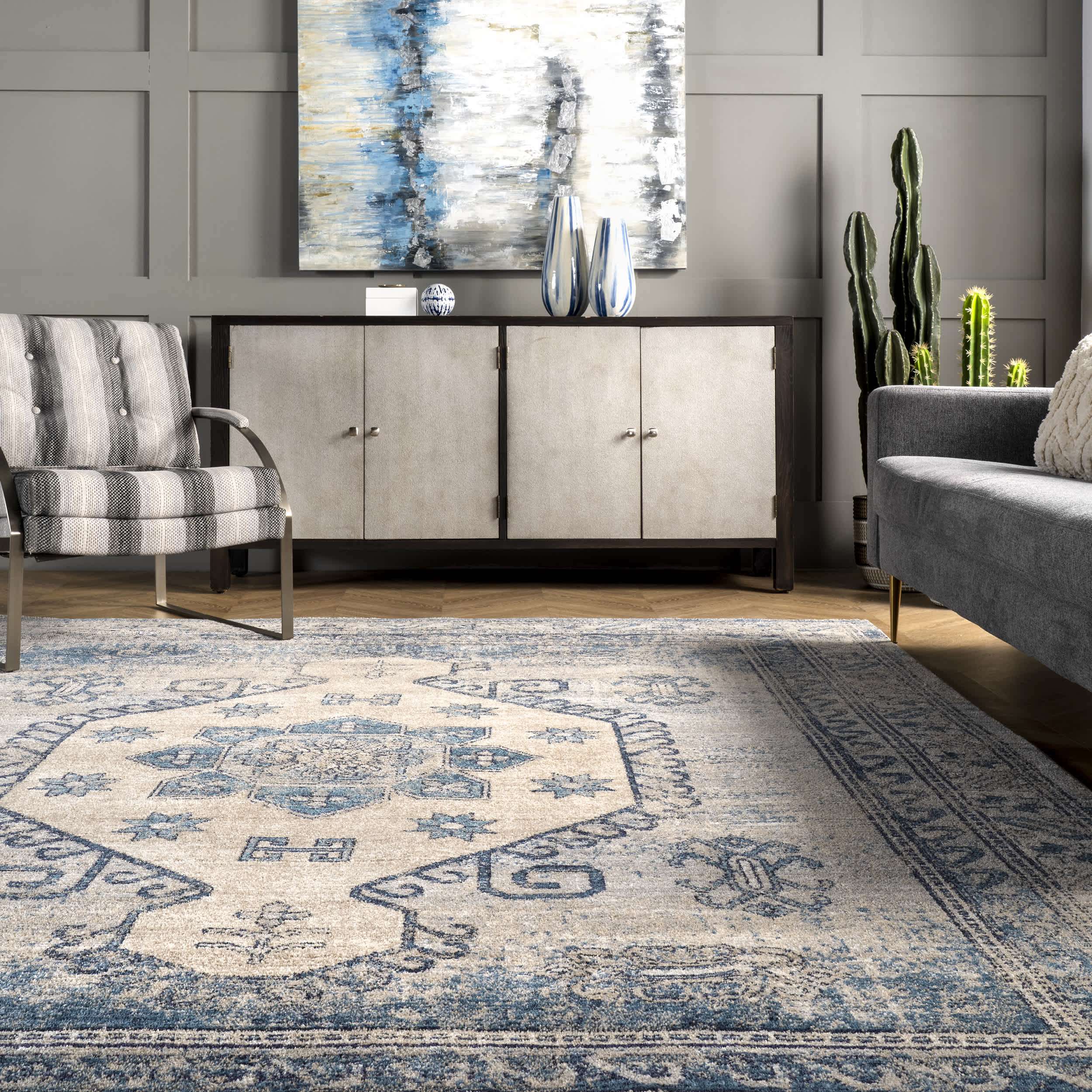 Alexis Vintage Distressed Medallion Area Rug - Image 8