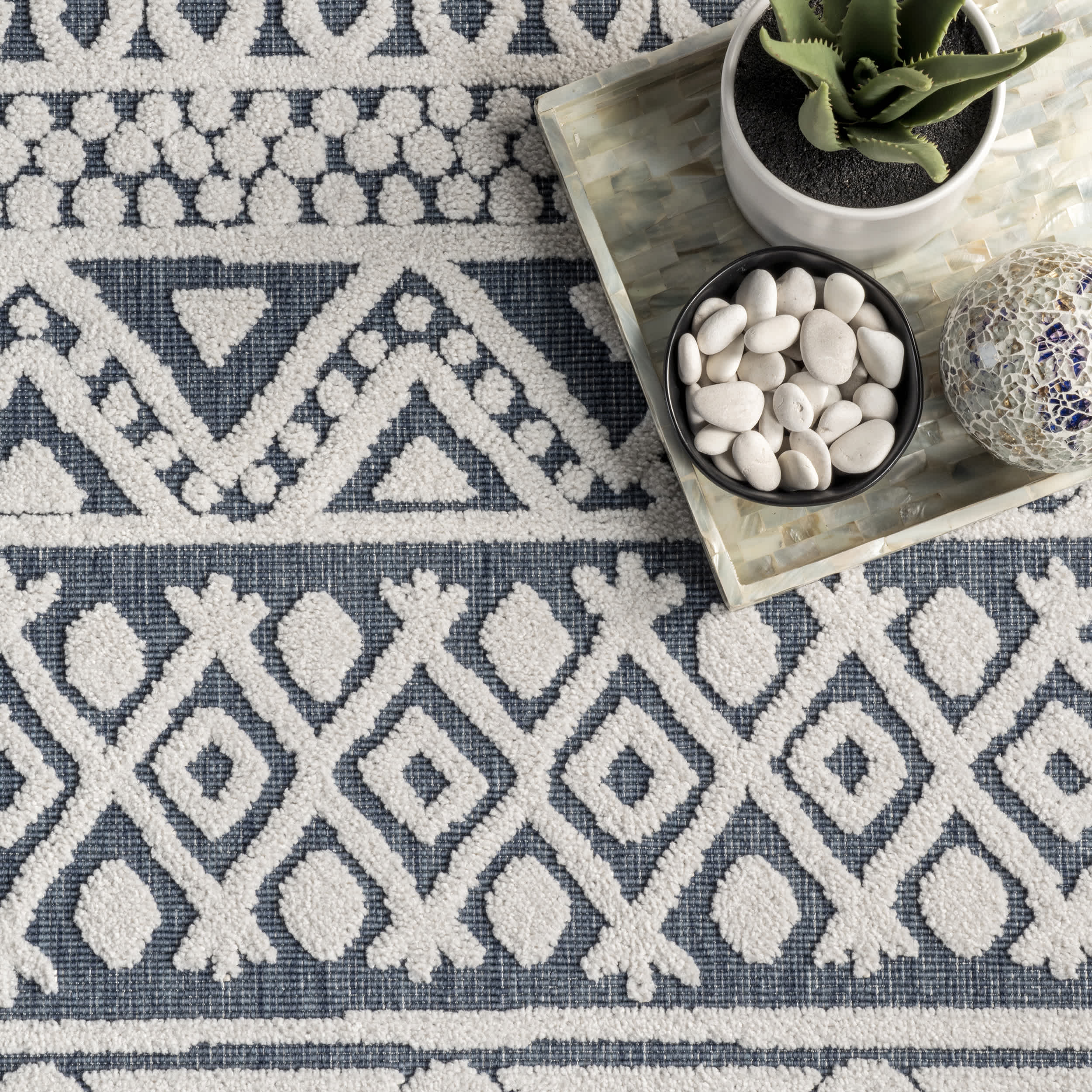 Tina Textured Geometric Banded Area Rug - Image 15
