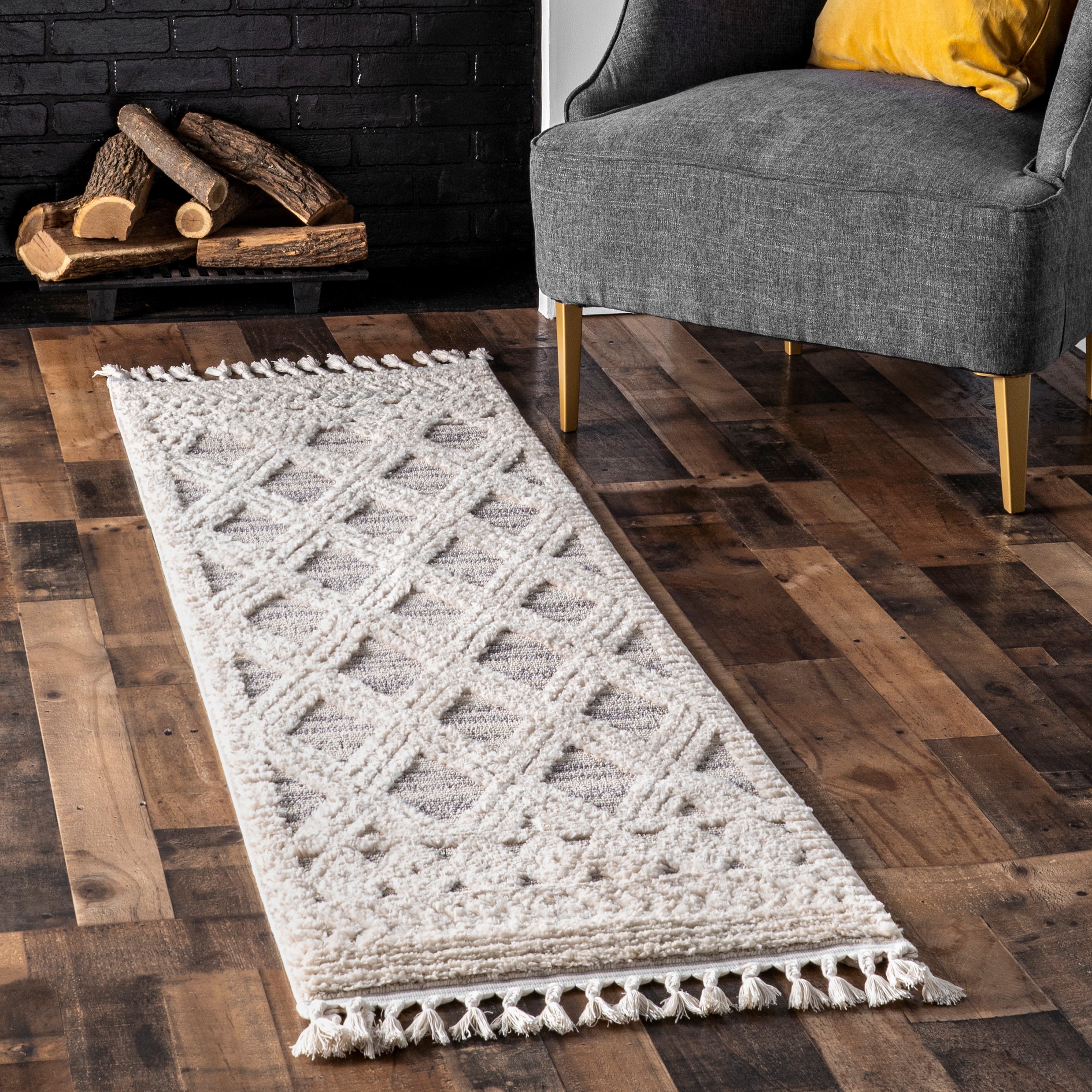 Ansley Moroccan Lattice Tassel Area Rug - Image 22