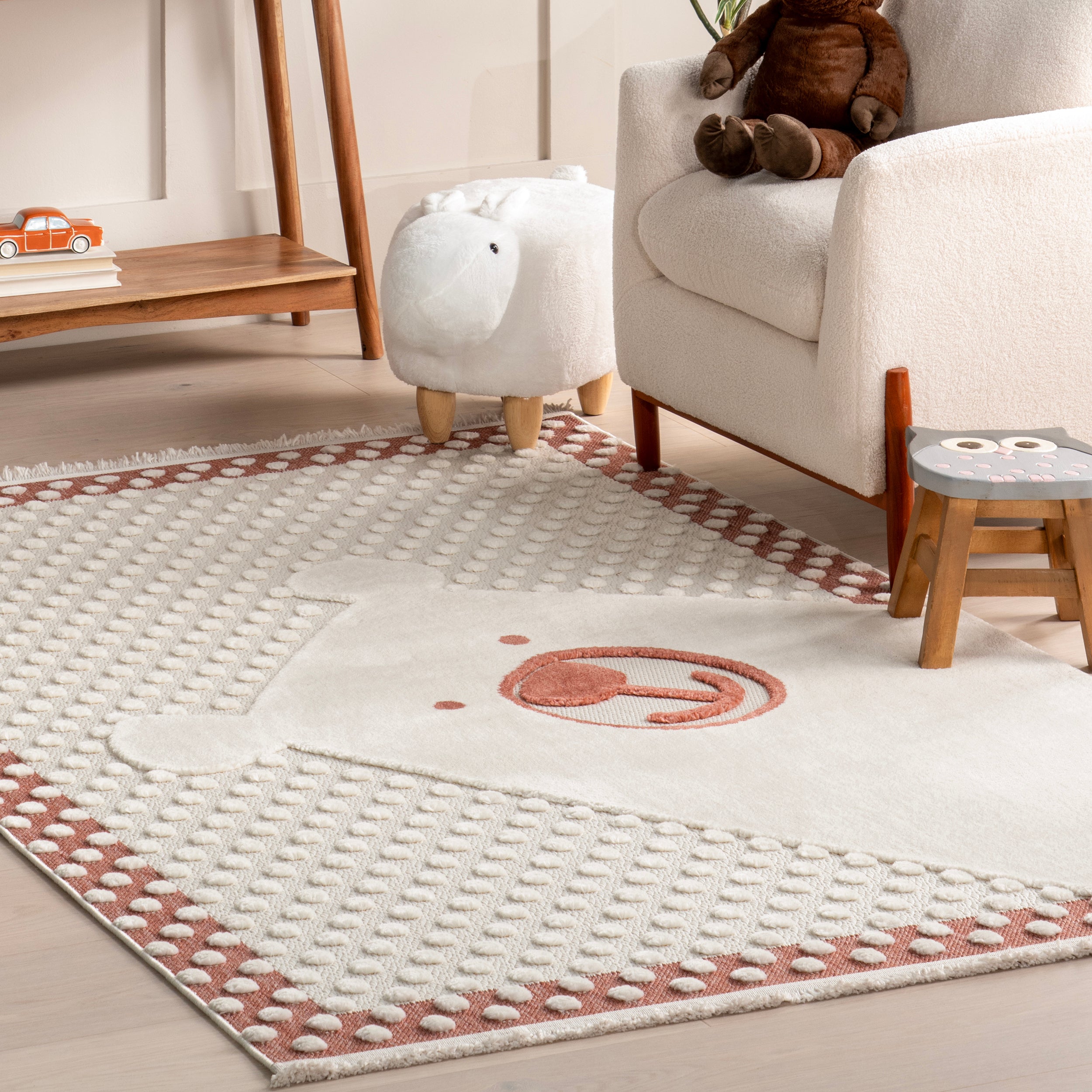 Cecelia Polar Bear Kids Fringe Area Rug - Image 9