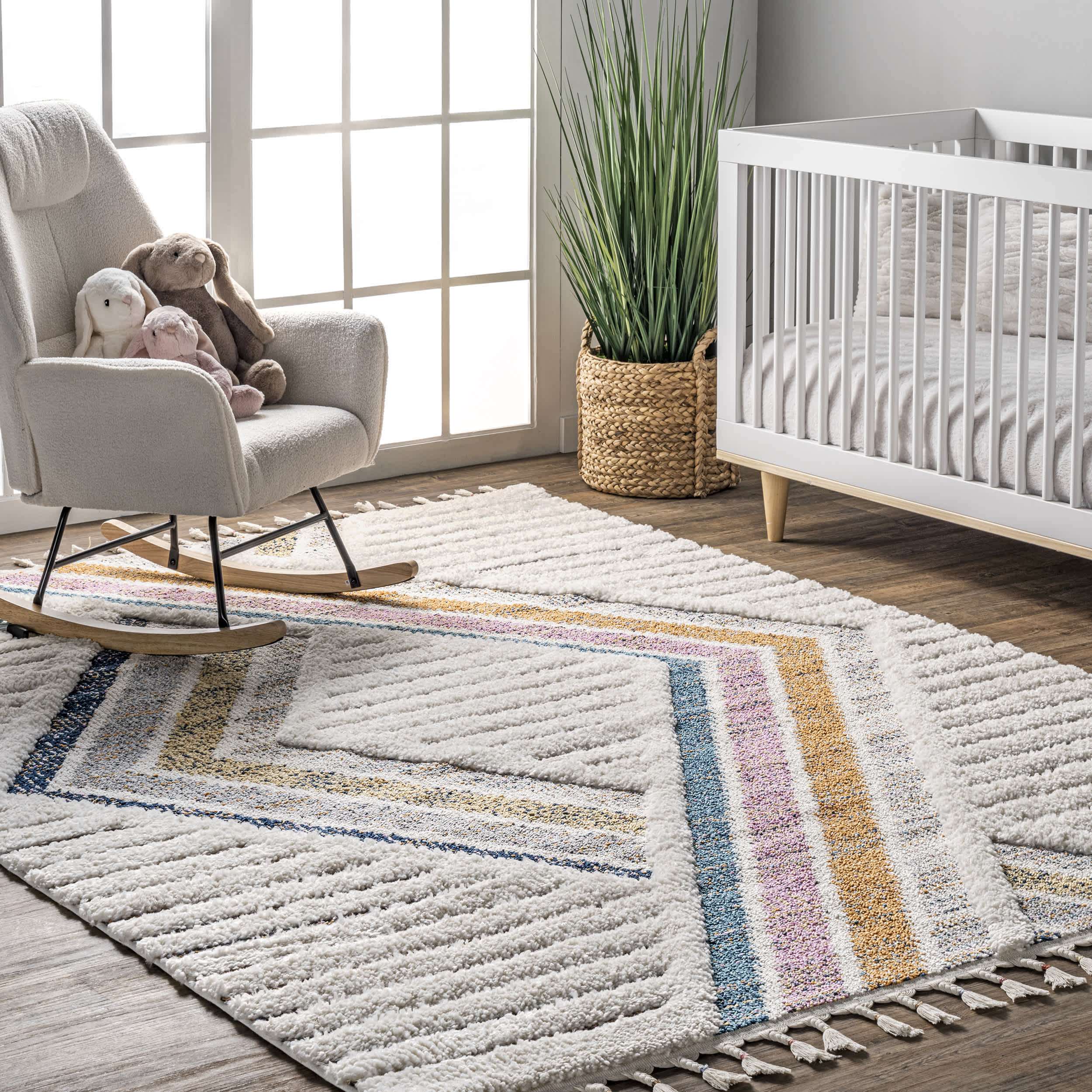 Angela High-Low Modern Diamond Tassel Area Rug - Image 2