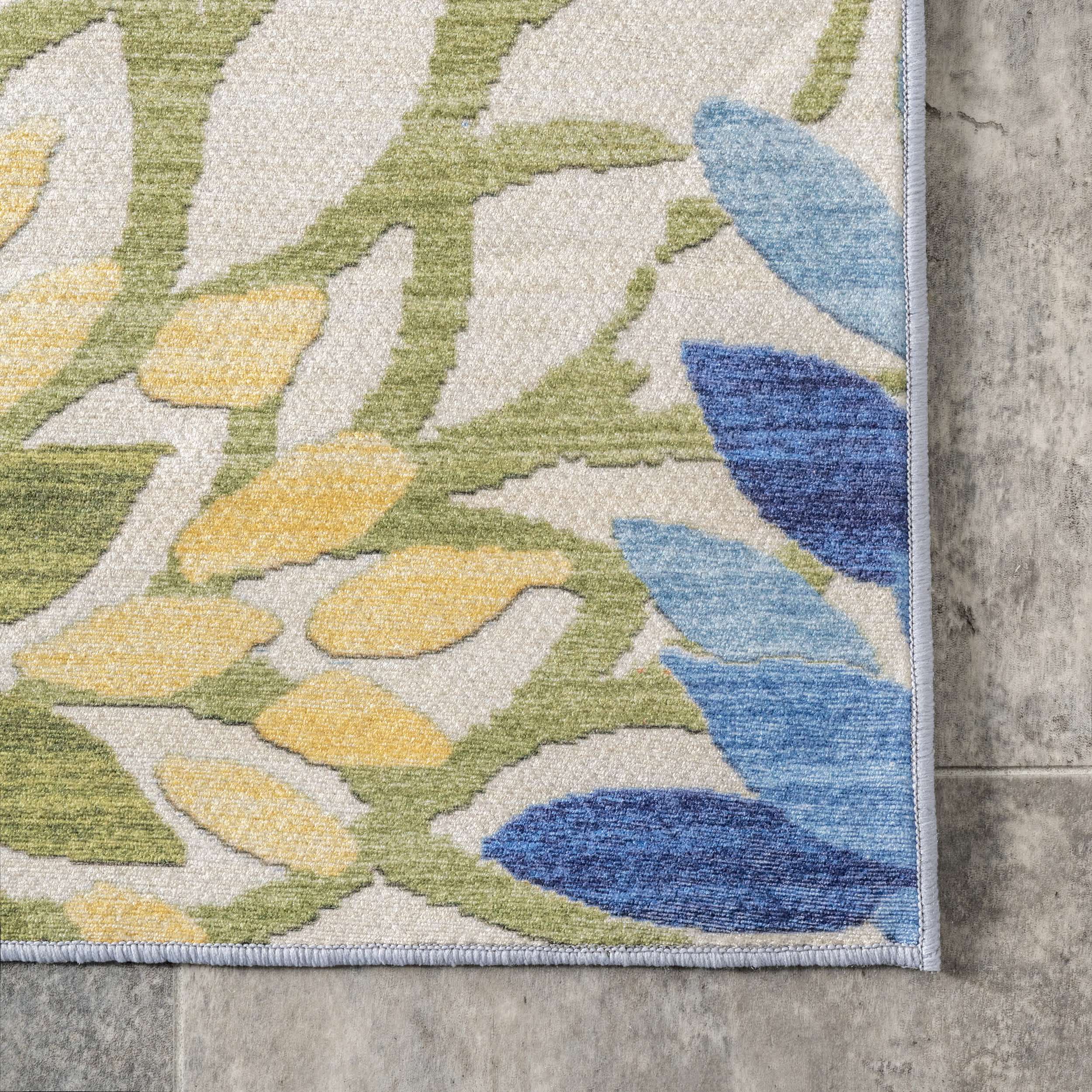 Rosana Floral Machine Washable Indoor/Outdoor Area Rug - Image 5