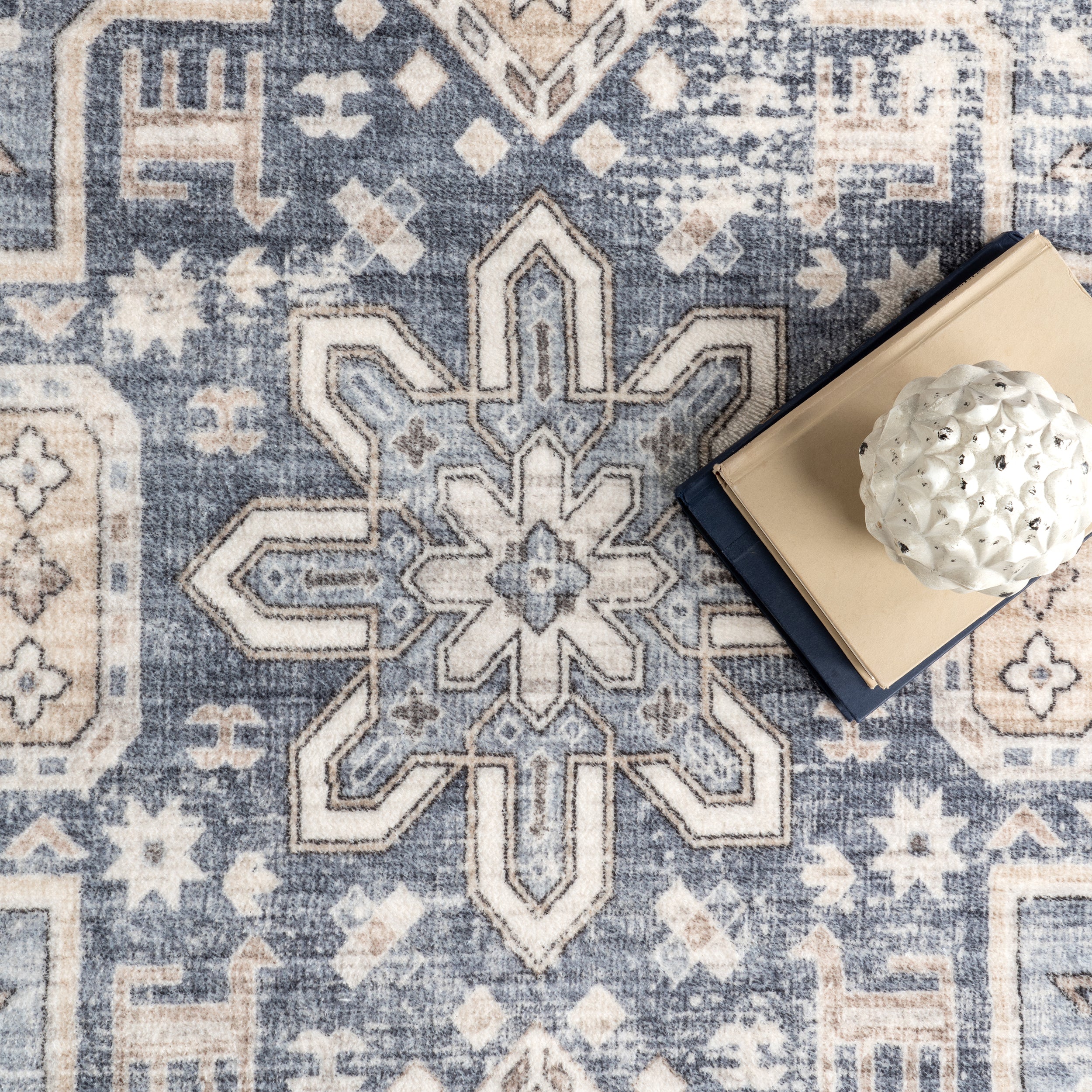 Jordan Vintage Medallion Machine Washable Area Rug - Image 6