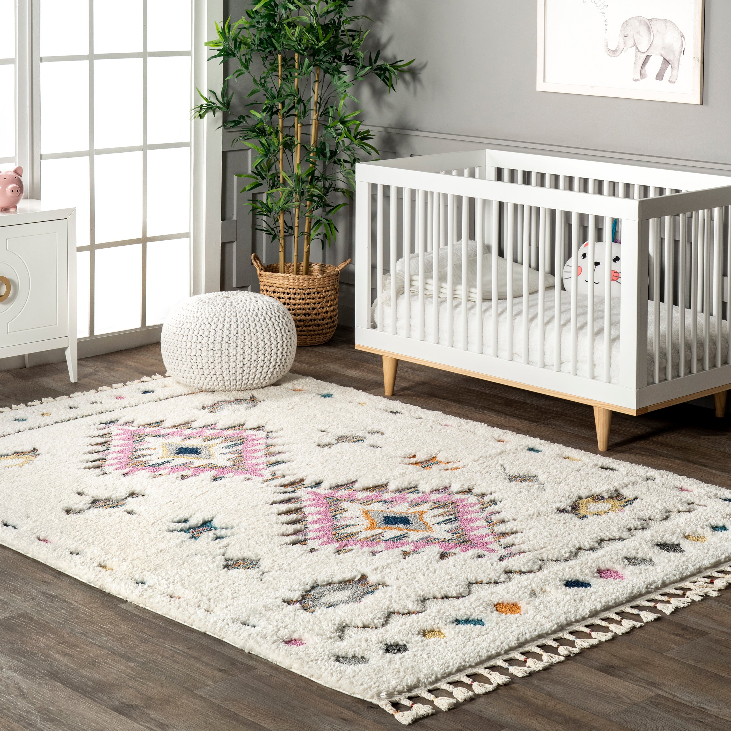 Jocelyn Tribal Shag Tasseled Area Rug - Image 2