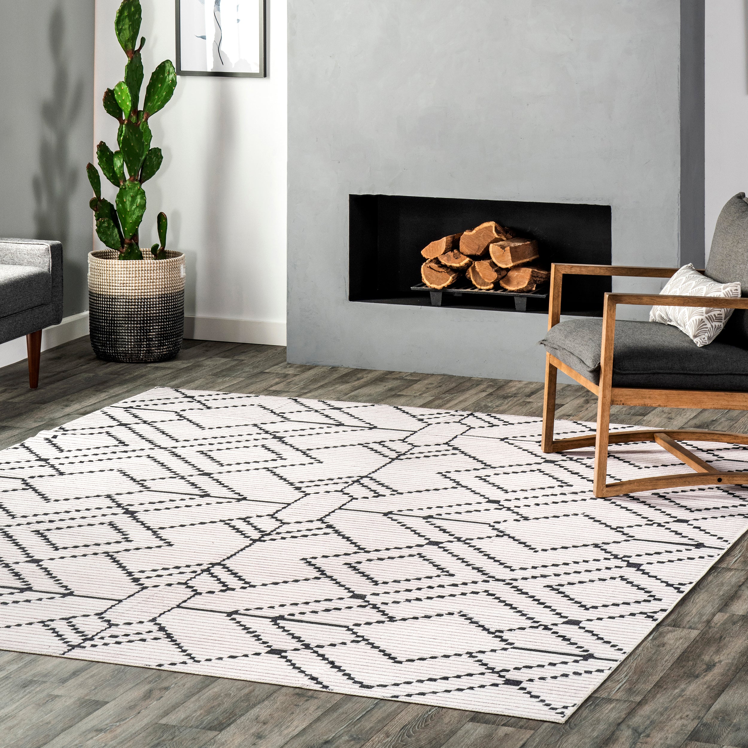 Echo Multi Diamond Machine Washable Area Rug - Image 2