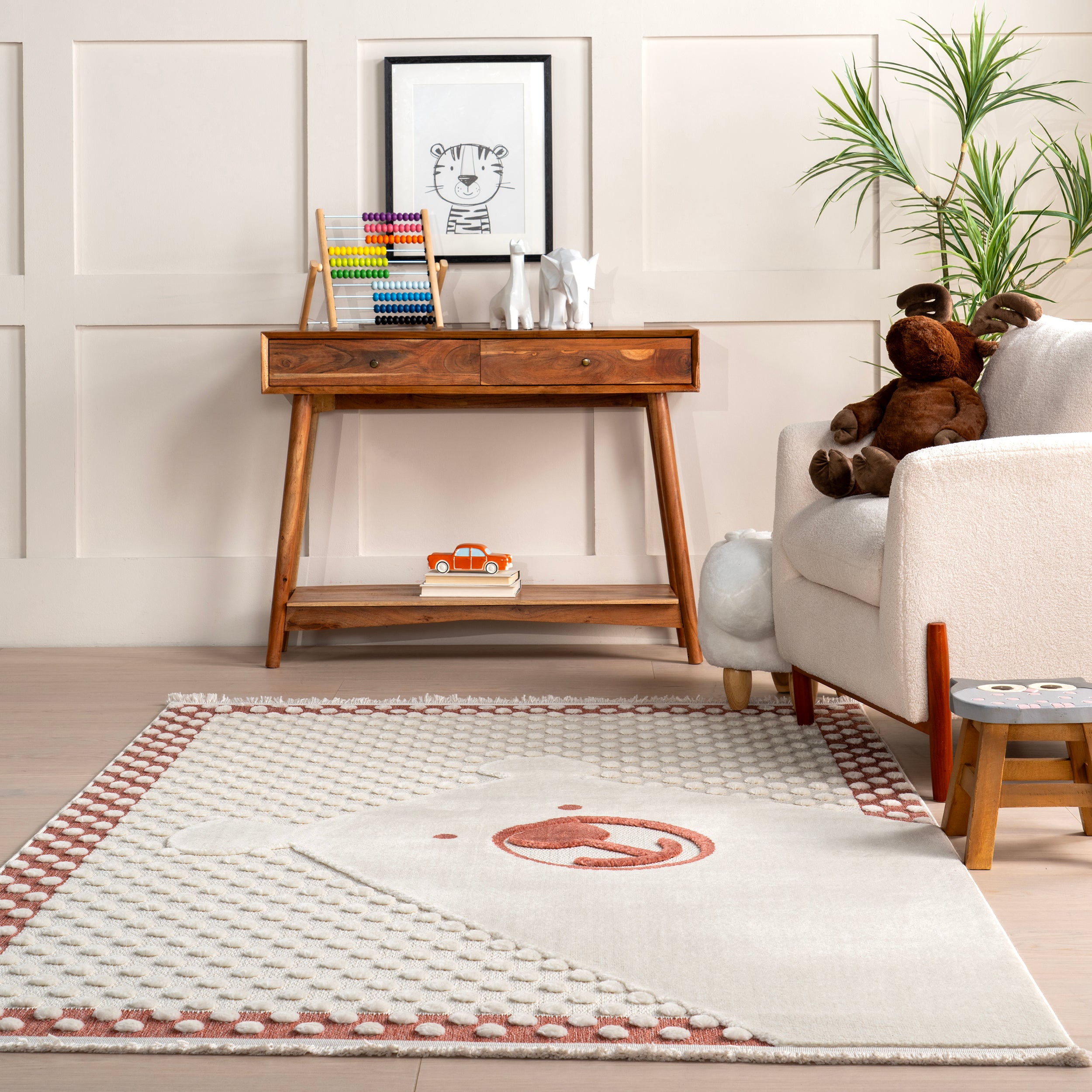 Cecelia Polar Bear Kids Fringe Area Rug - Image 8