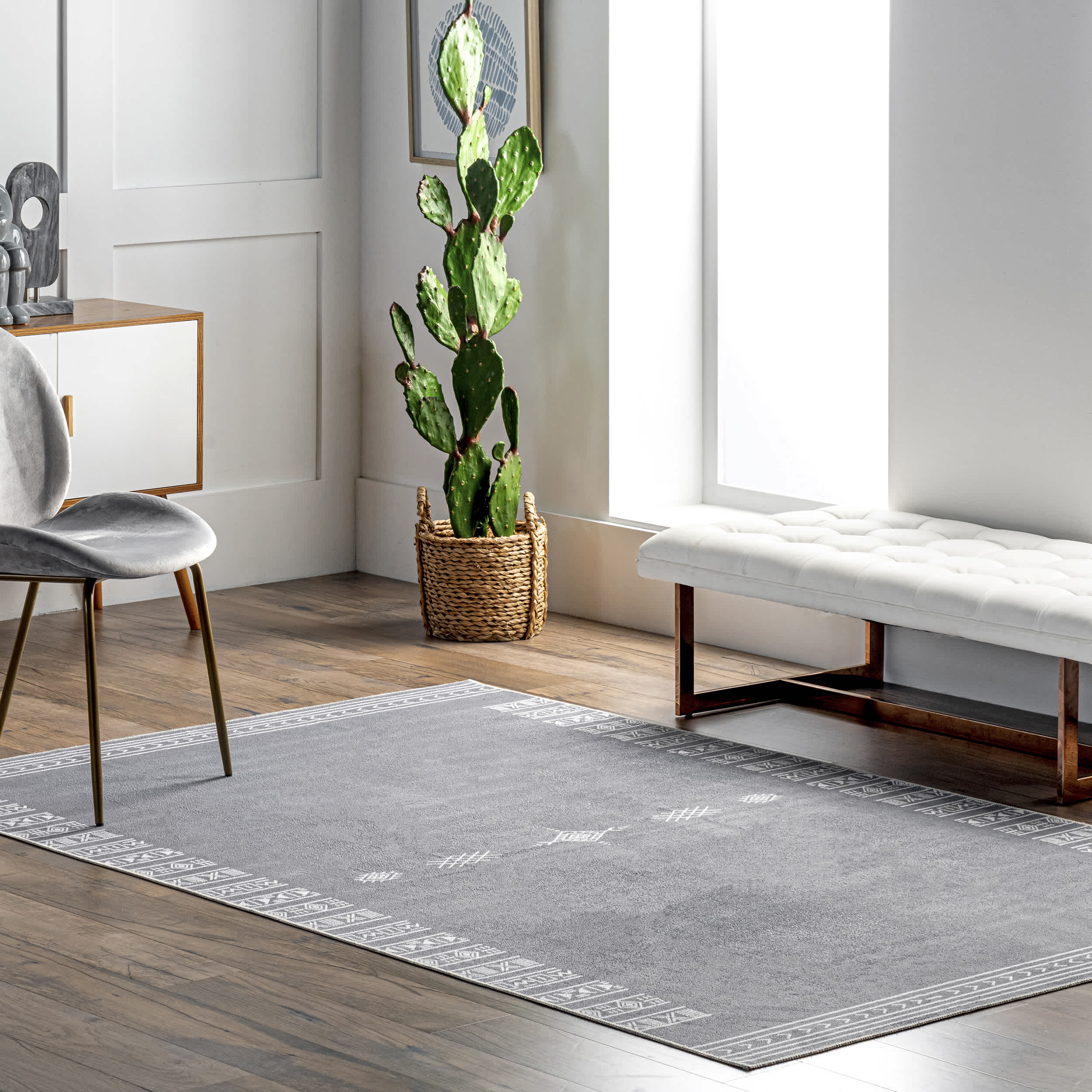 Arina Machine Washable Global Inspired Simplistic Tribal Area Rug - Image 12