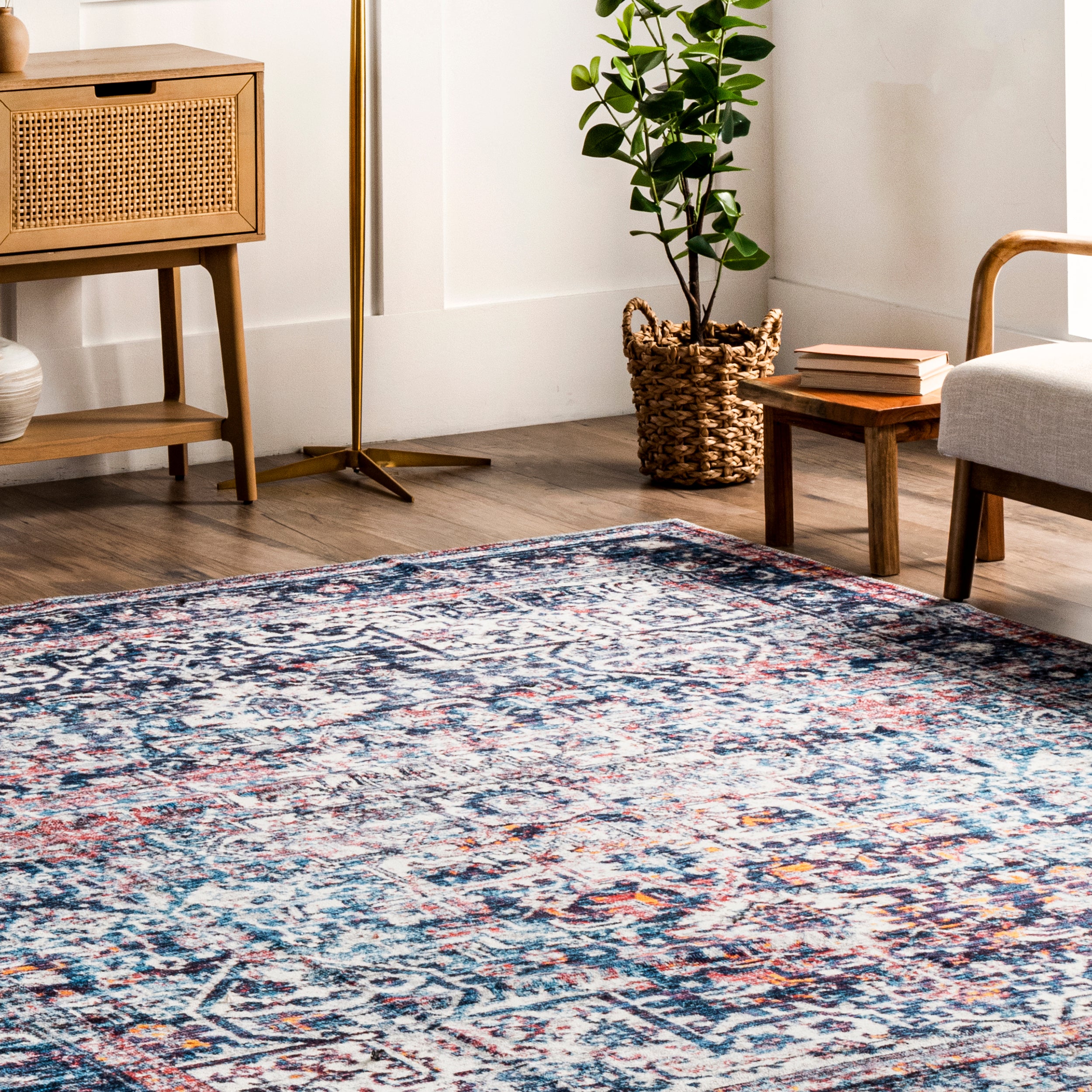 Kasi Vintage Persian Machine Washable Area Rug - Image 9