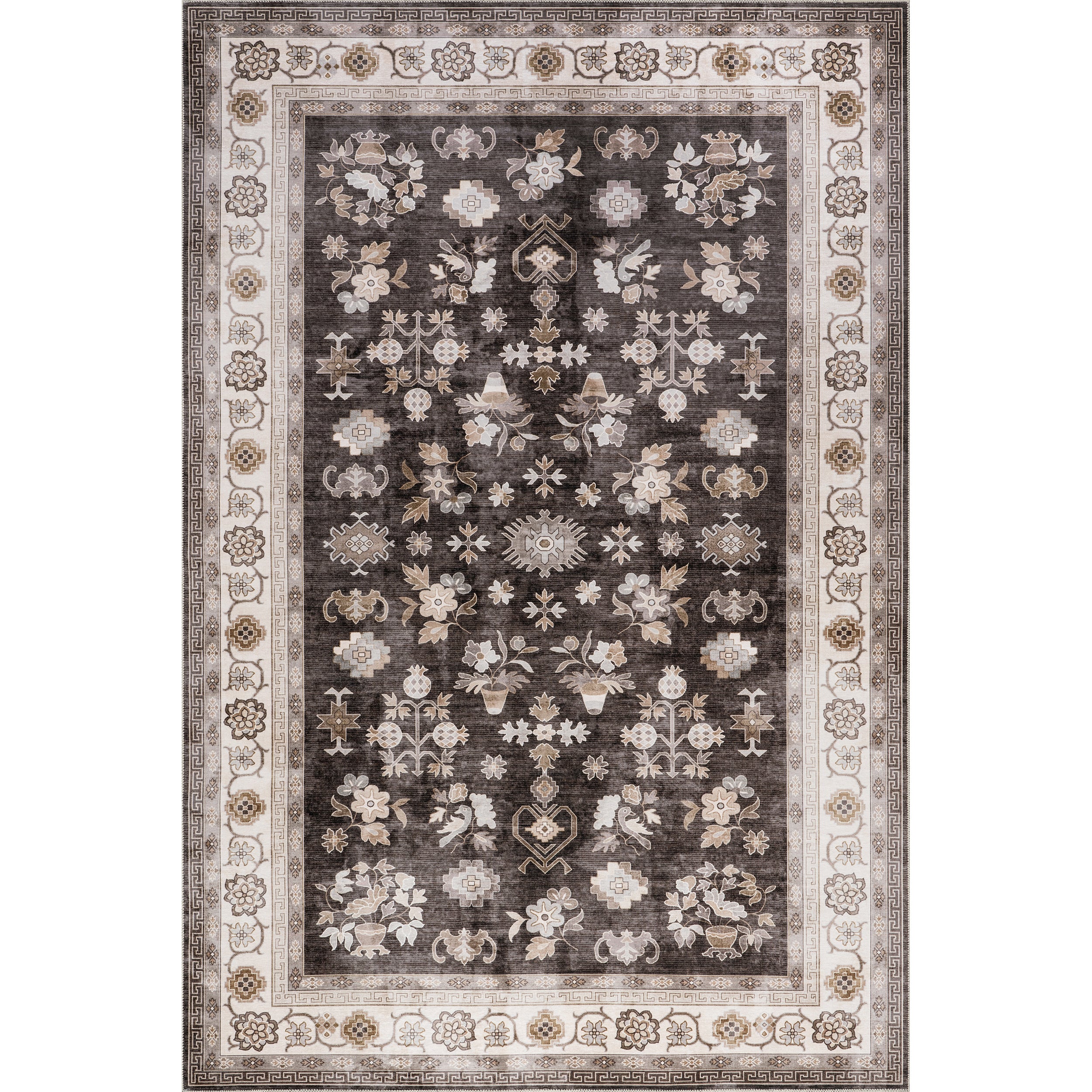 Verity SplashGuard Traditional Medallion Machine Washable Area Rug - Image 19