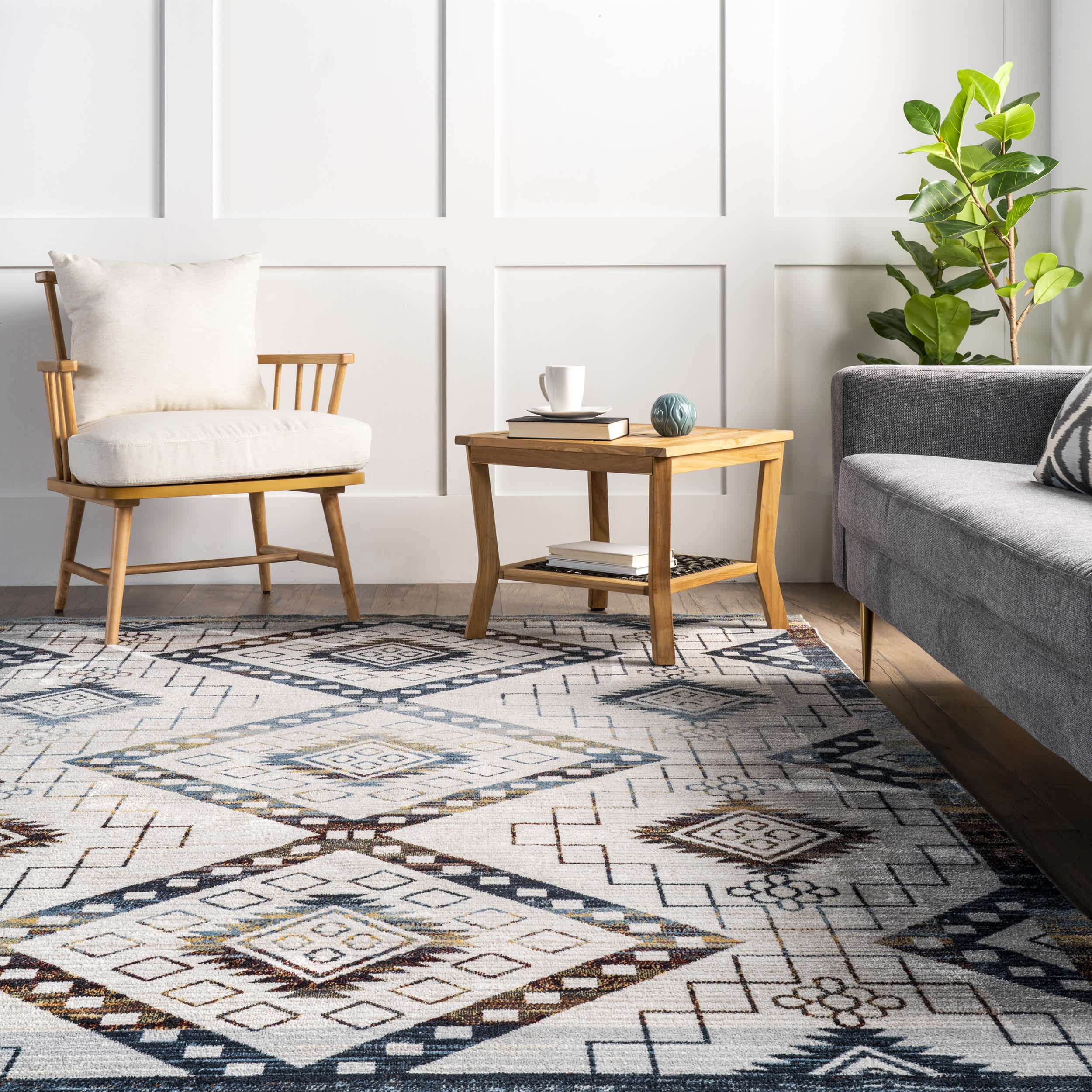Kajal Machine Washable Southwestern Geometric Area Rug - Image 8