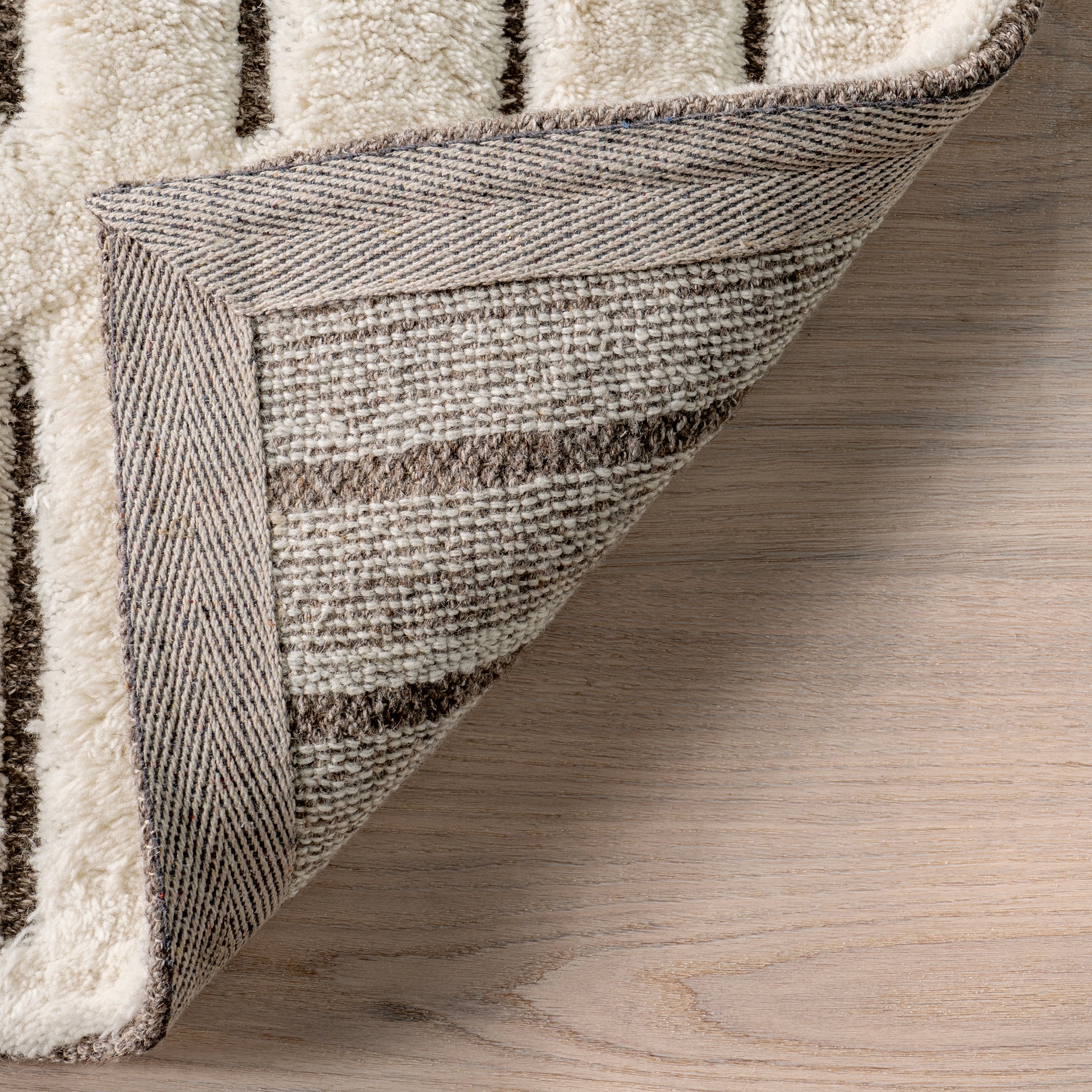 Nalini Modern Striped High-Low Wool Area Rug - Image 7