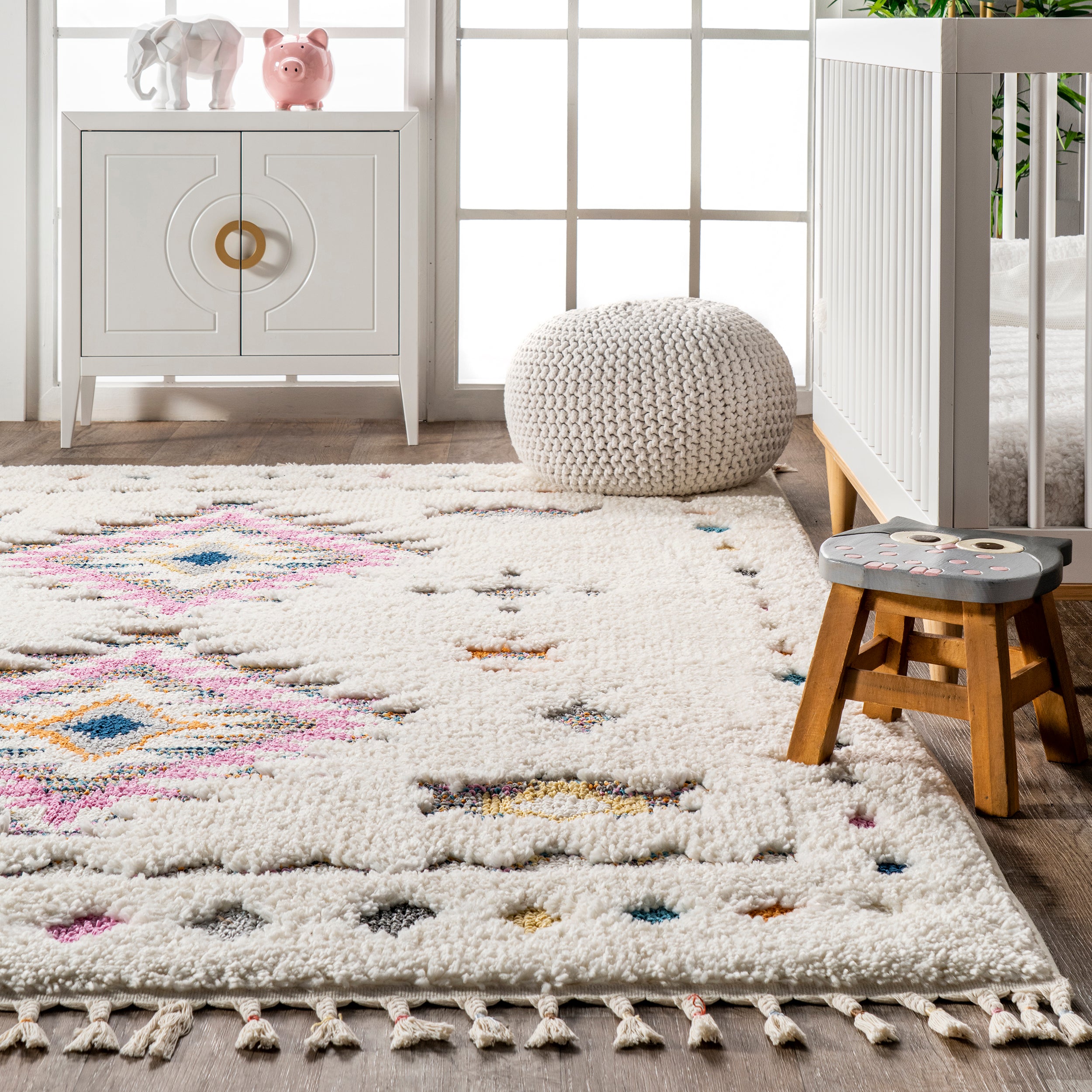 Jocelyn Tribal Shag Tasseled Area Rug - Image 8