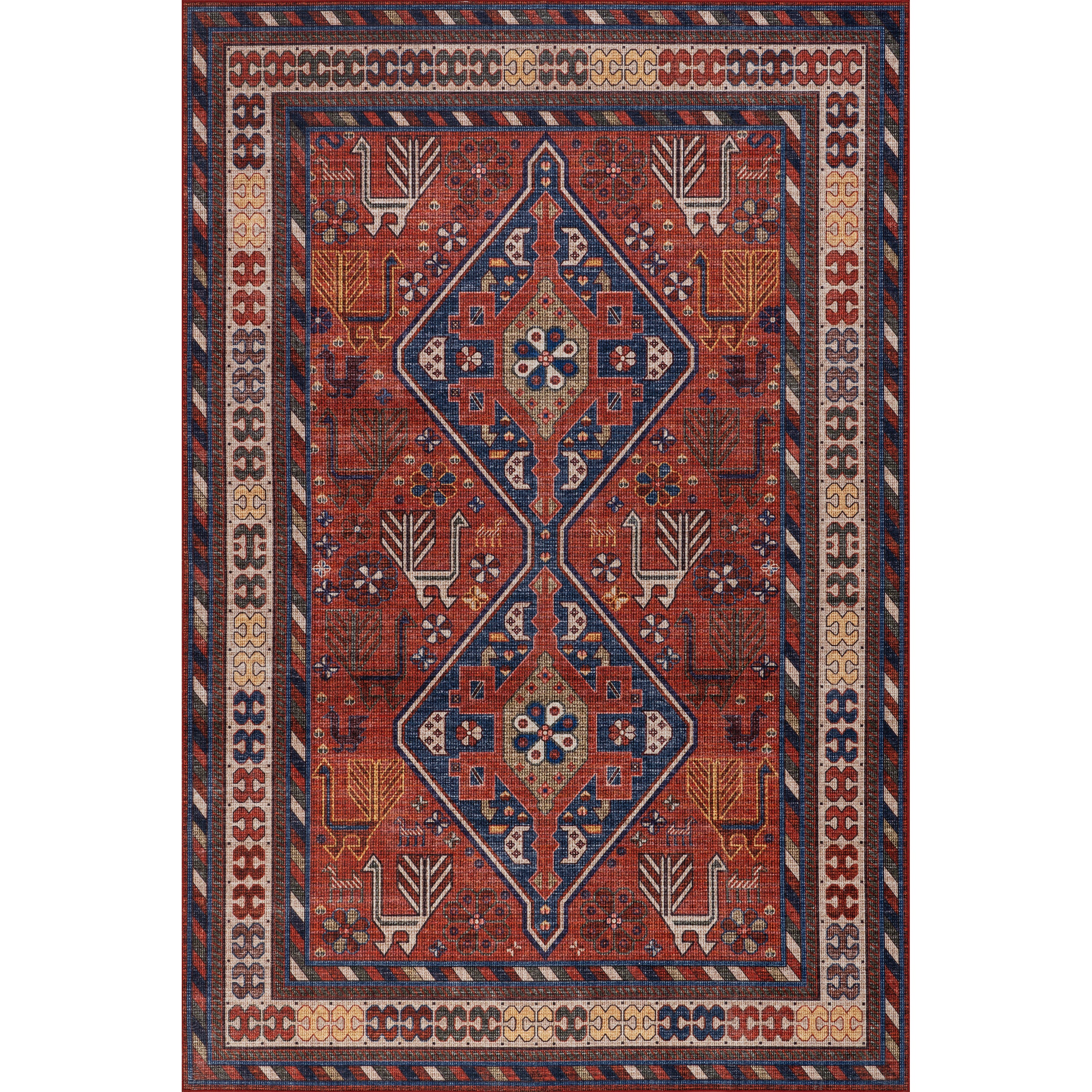 Damaris Splashguard Medallion Machine Washable Area Rug