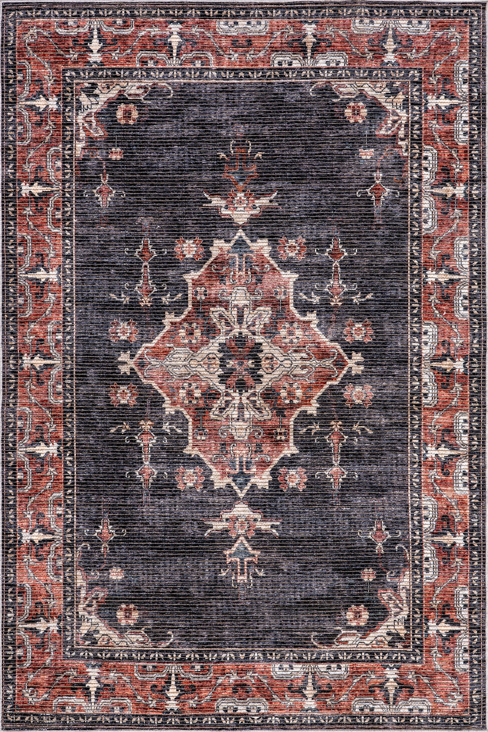 Wild Orchid Machine Washable Area Rug