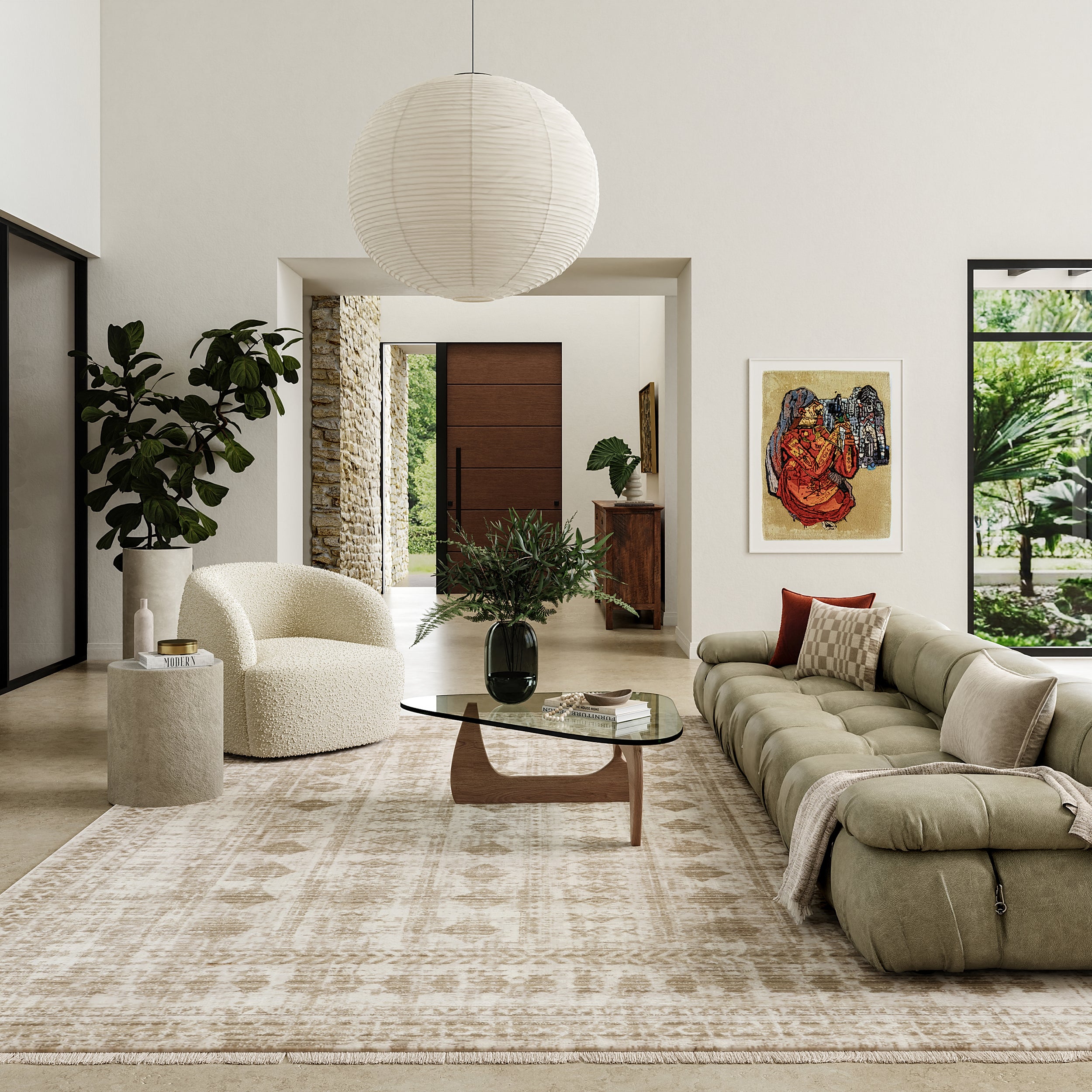 Saturdays Geometric Fringed Area Rug - Image 9