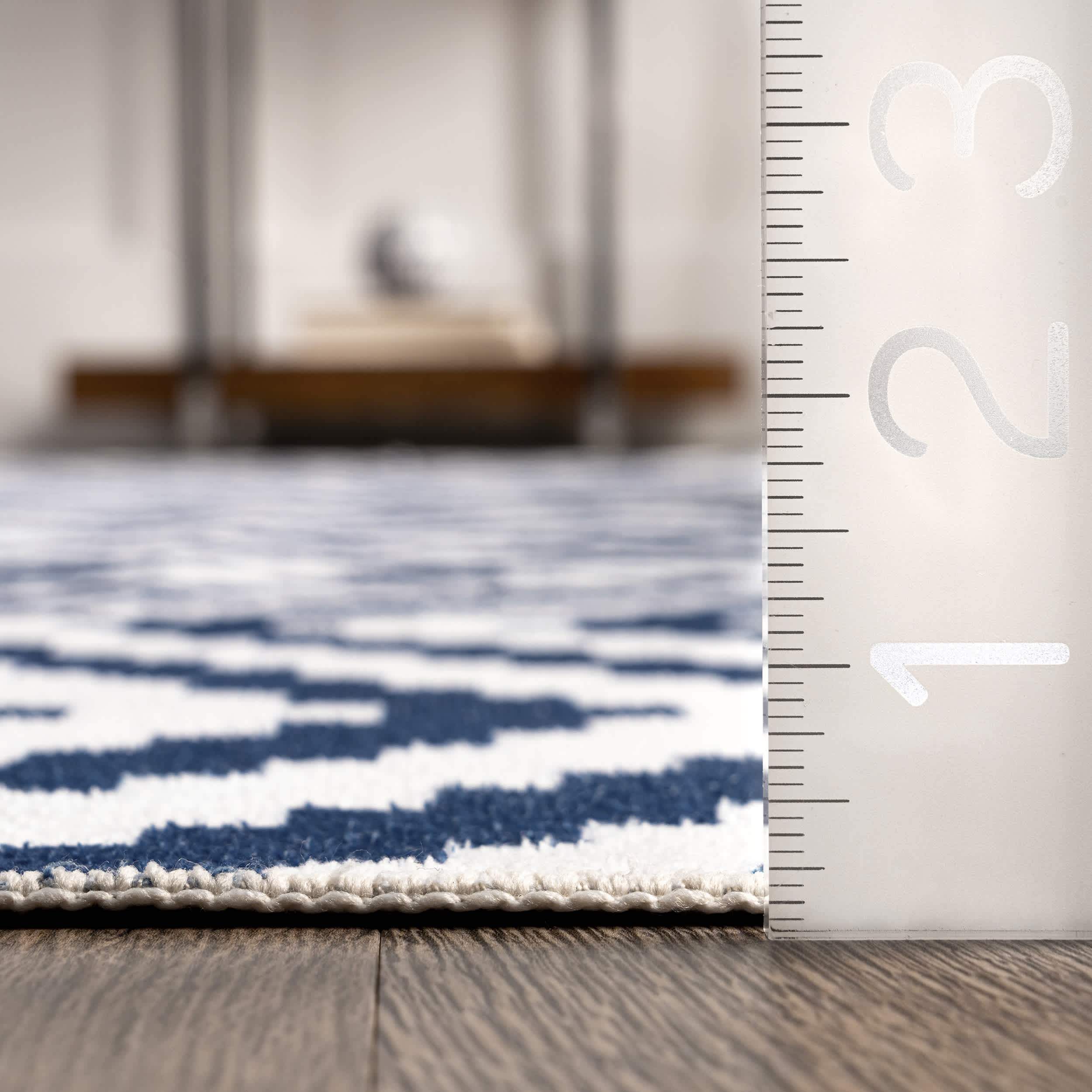 Kellee Machine Washable Modern Diamonds Area Rug - Image 23