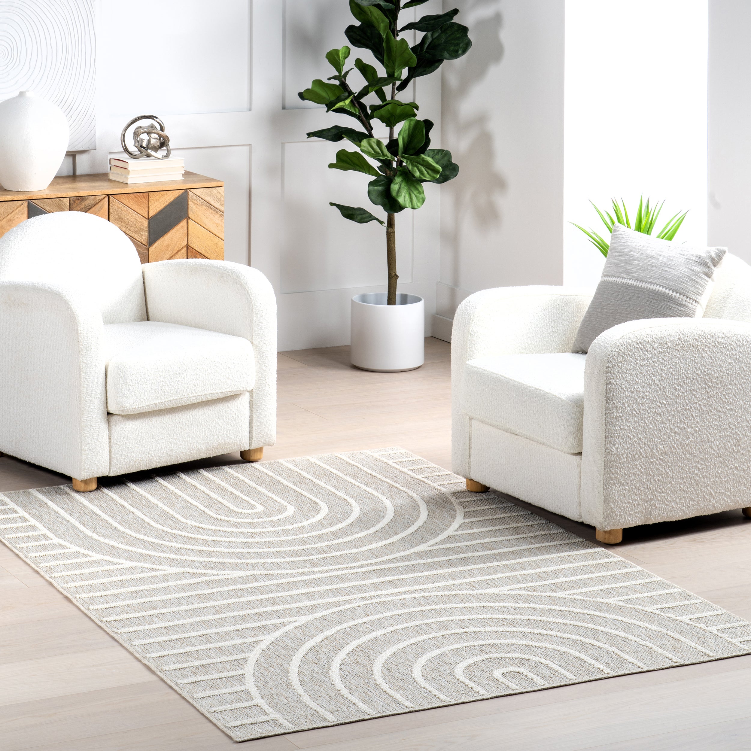 Hartlyn Modern Arches Machine Washable Area Rug - Image 11