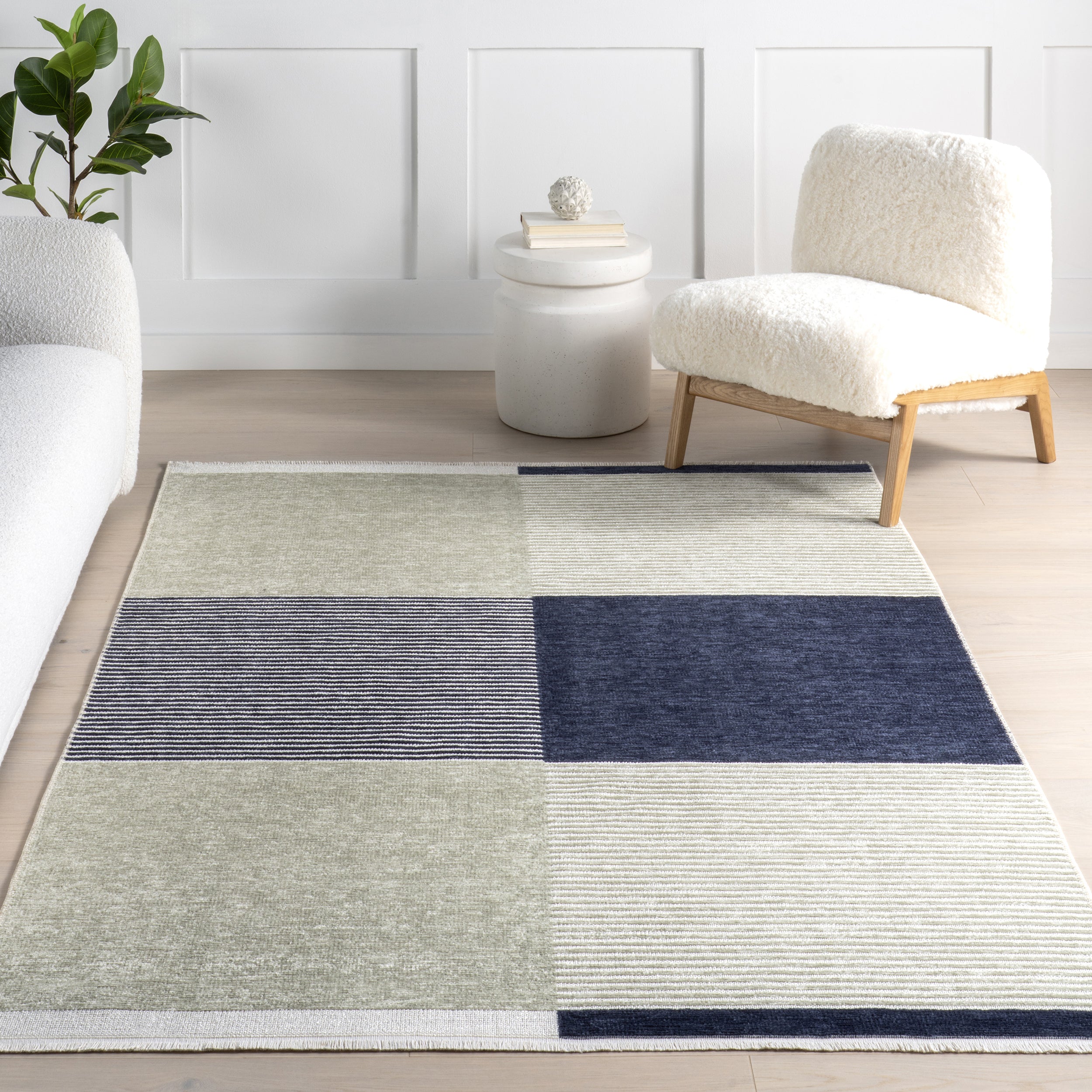 Olivette Geometric Machine Washable Area Rug - Image 9