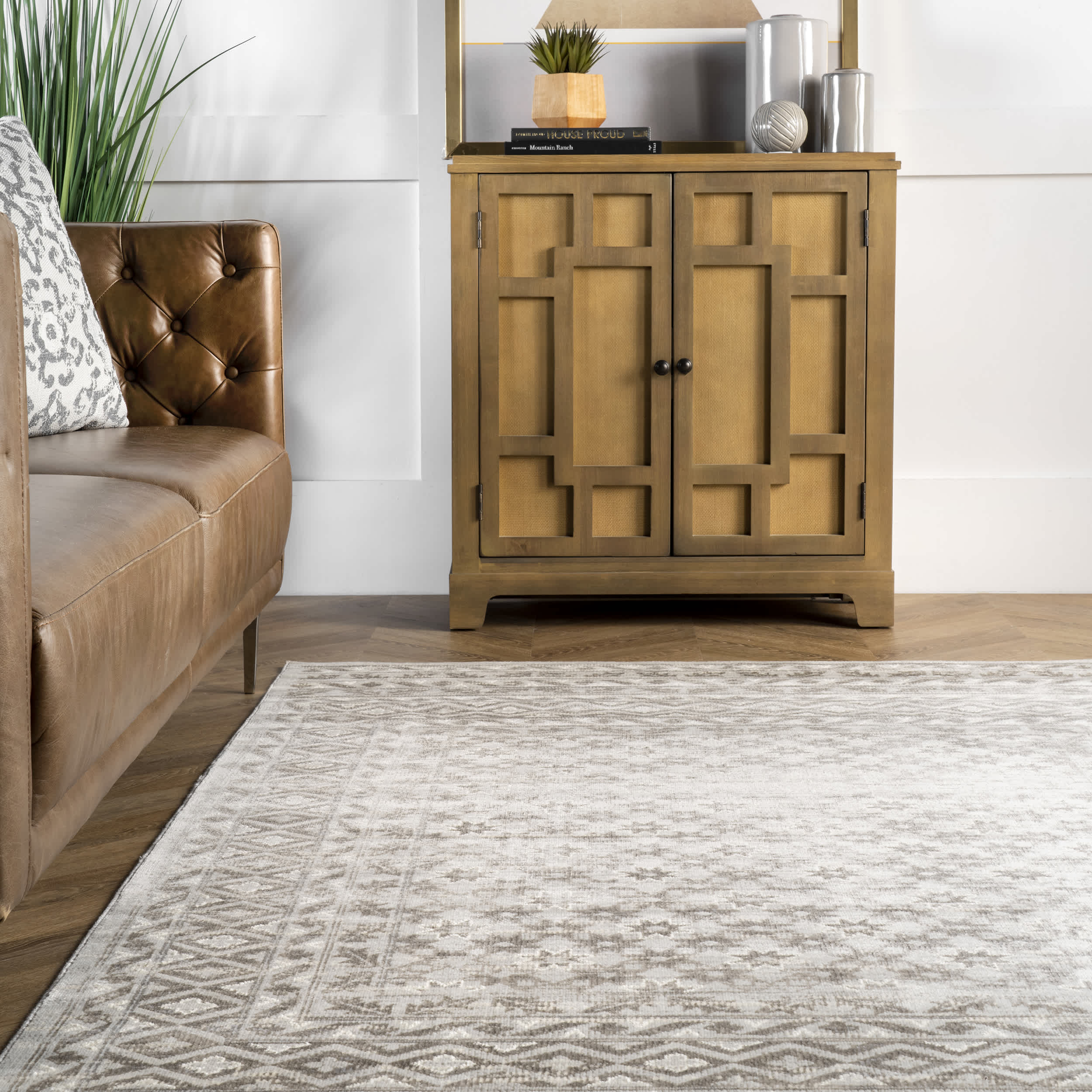 Harley Distressed Trellis Area Rug - Image 8