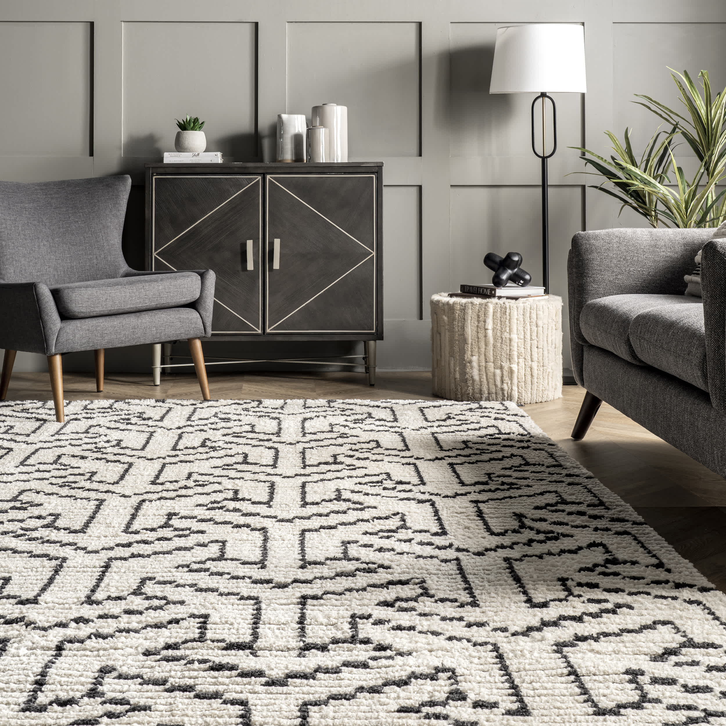 Alyson Modern Abstract Soft Shag Fringe Area Rug - Image 8