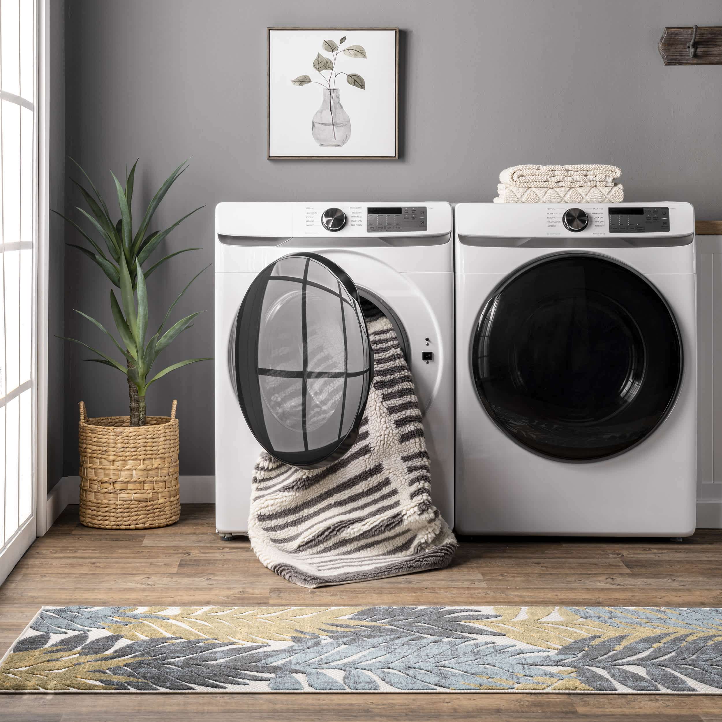Paneled Pinstripes Wool Washable Area Rug - Image 11
