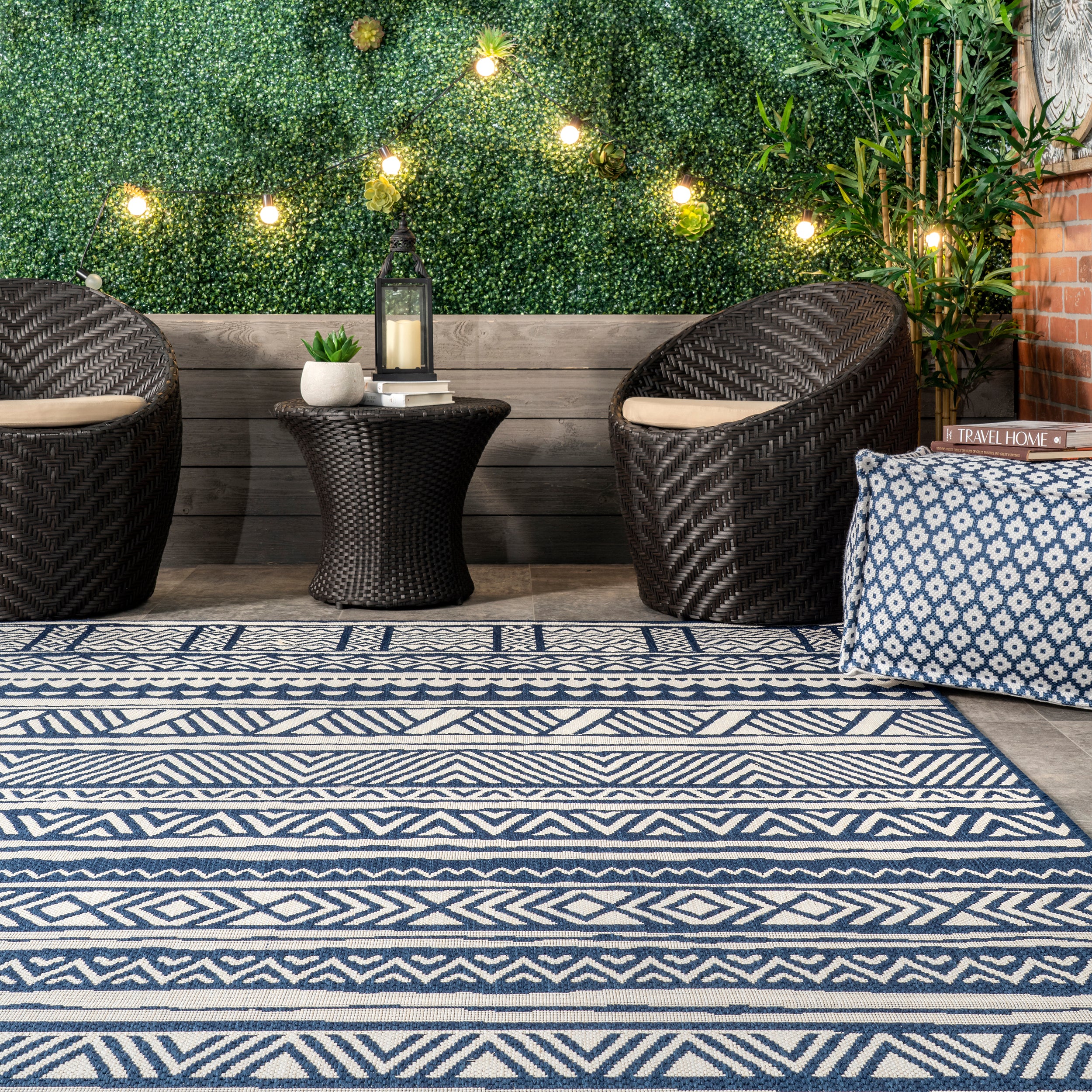 Abbey Tribal Striped Indoor/Outdoor Area Rug - Image 8
