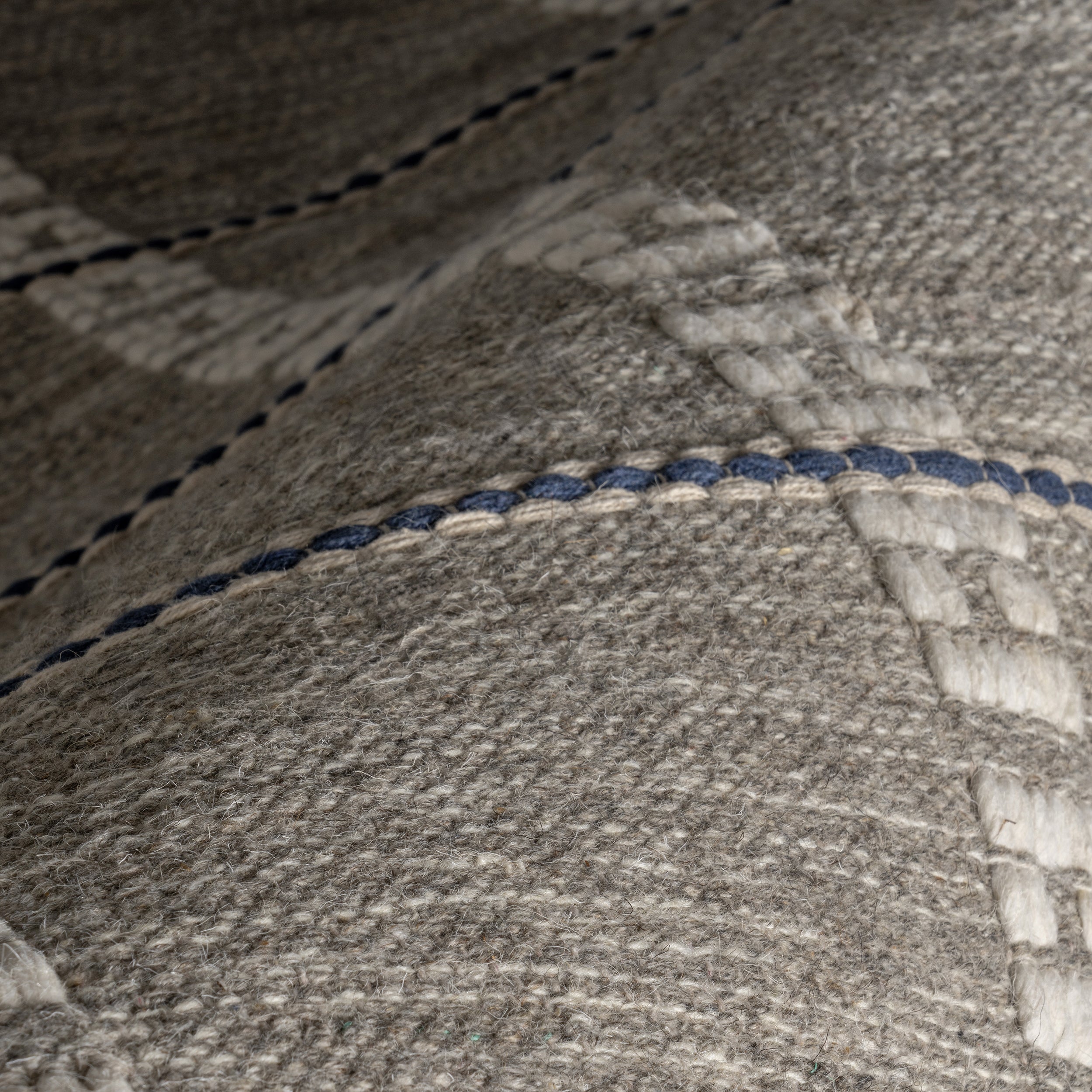 Morgan Geometric Check Wool and Cotton Area Rug - Image 5