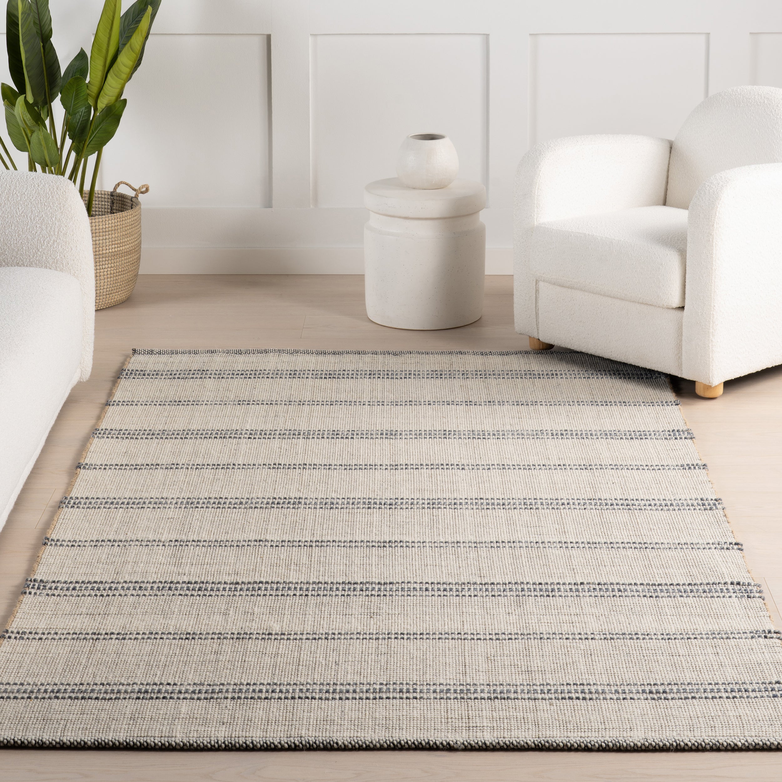 Garnet Striped Wool Area Rug - Image 9