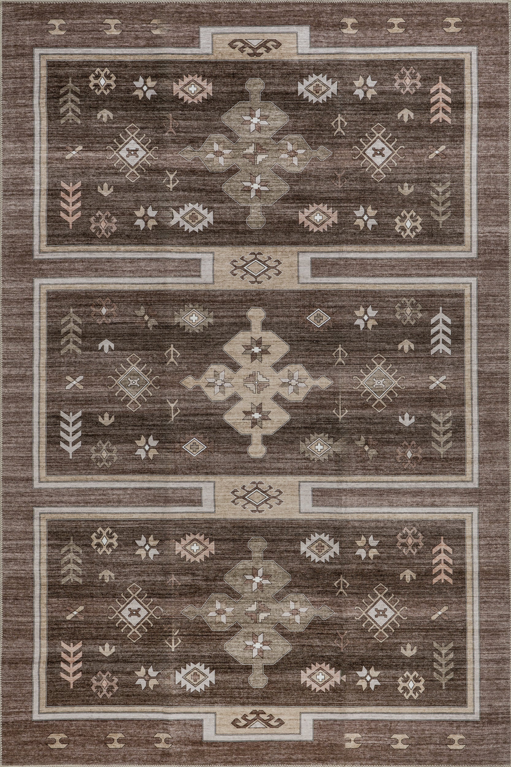 Donna SplashGuard Vintage Medallion Machine Washable Area Rug