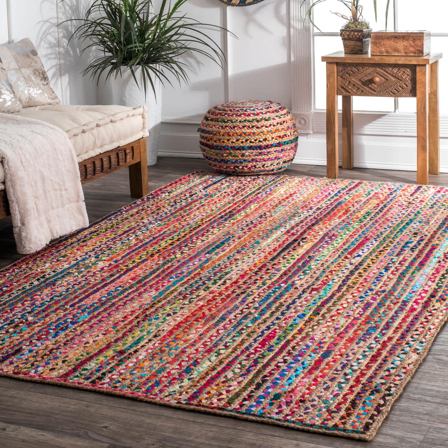 Aleen Braided Cotton/Jute Area Rug - Image 7