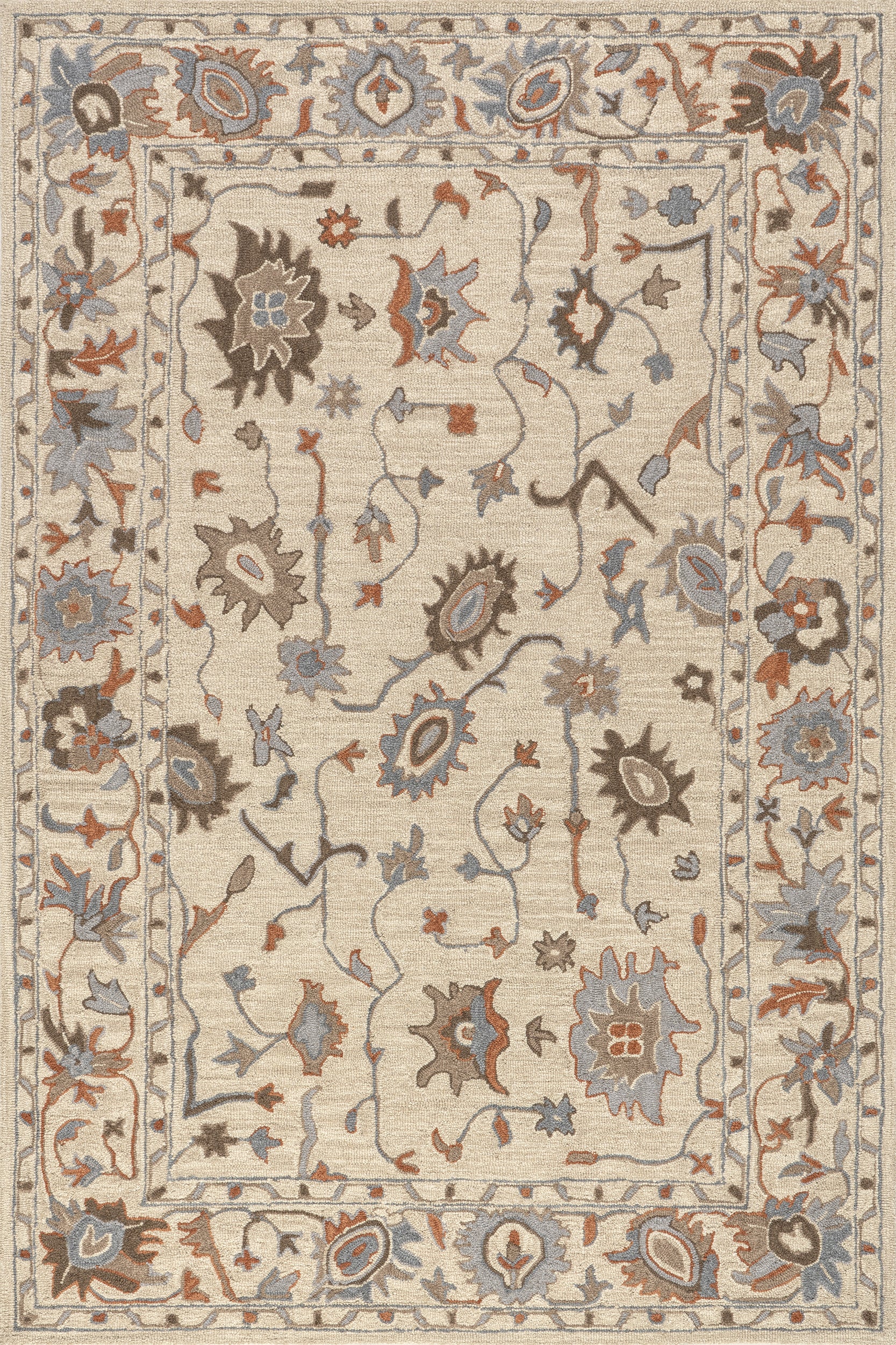 Woodland Bordered Wool Area Rug