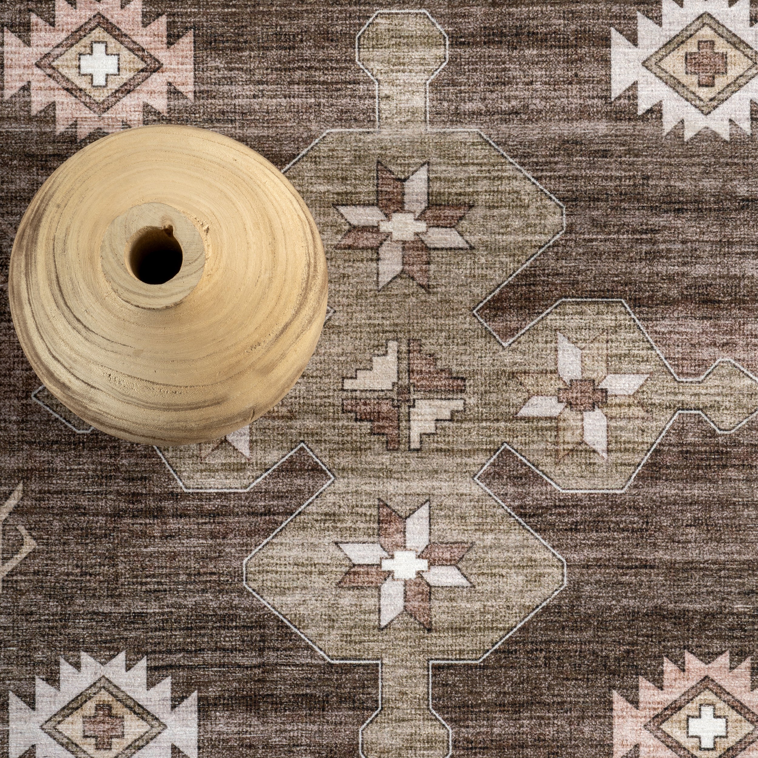 Donna SplashGuard Vintage Medallion Machine Washable Area Rug - Image 6