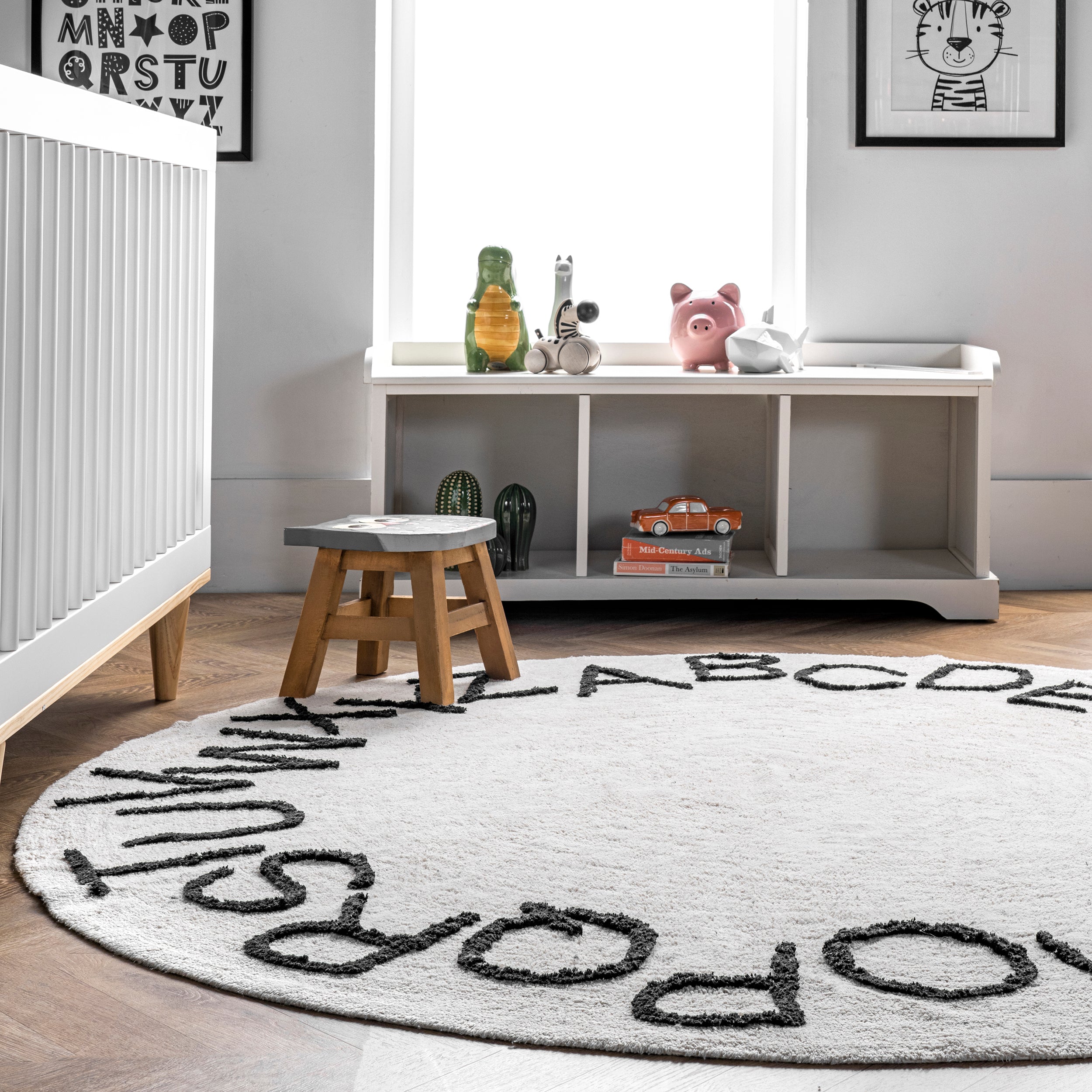 Kids Washable Round Alphabet Rug - Image 19