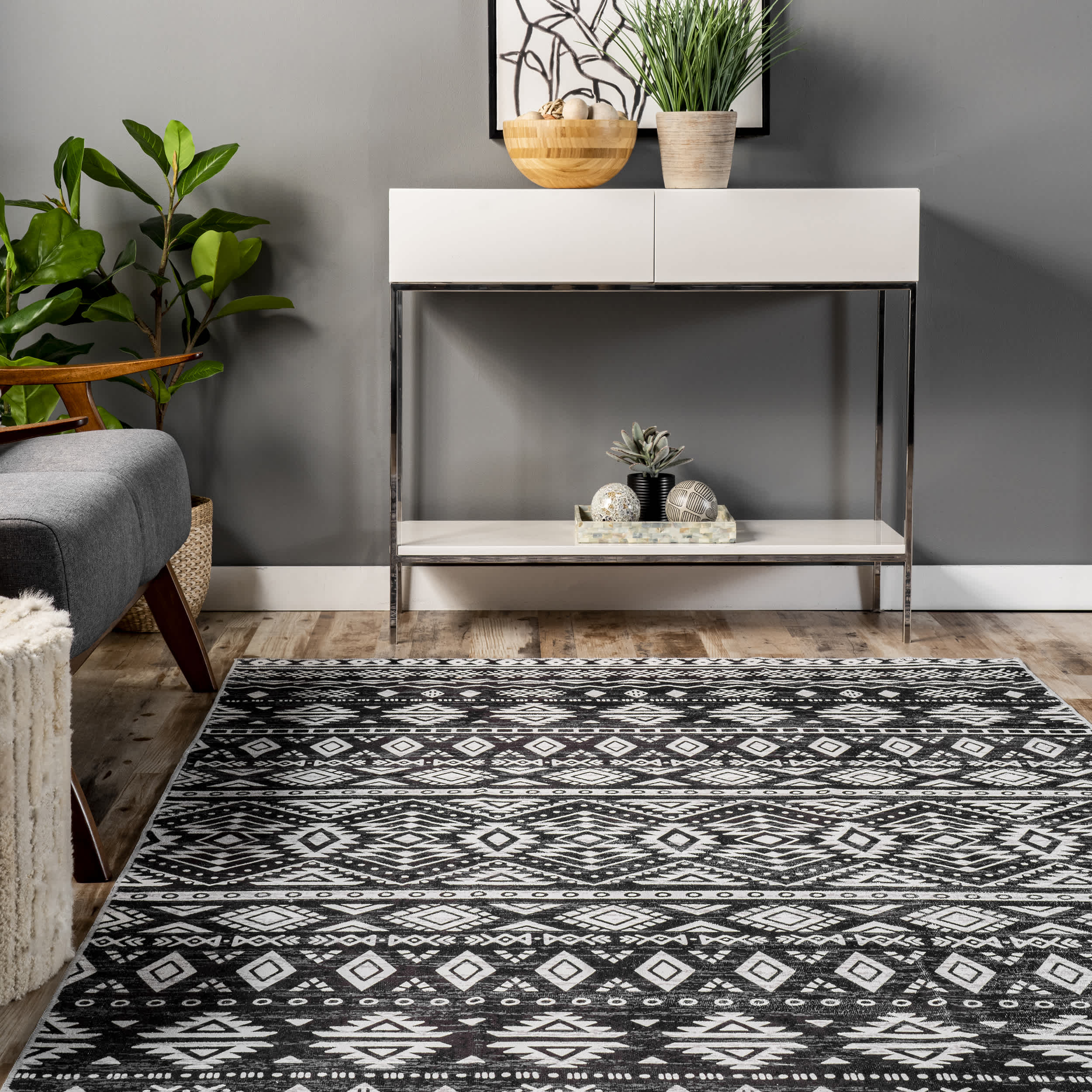 Shelby Washable Graphic Area Rug - Image 8
