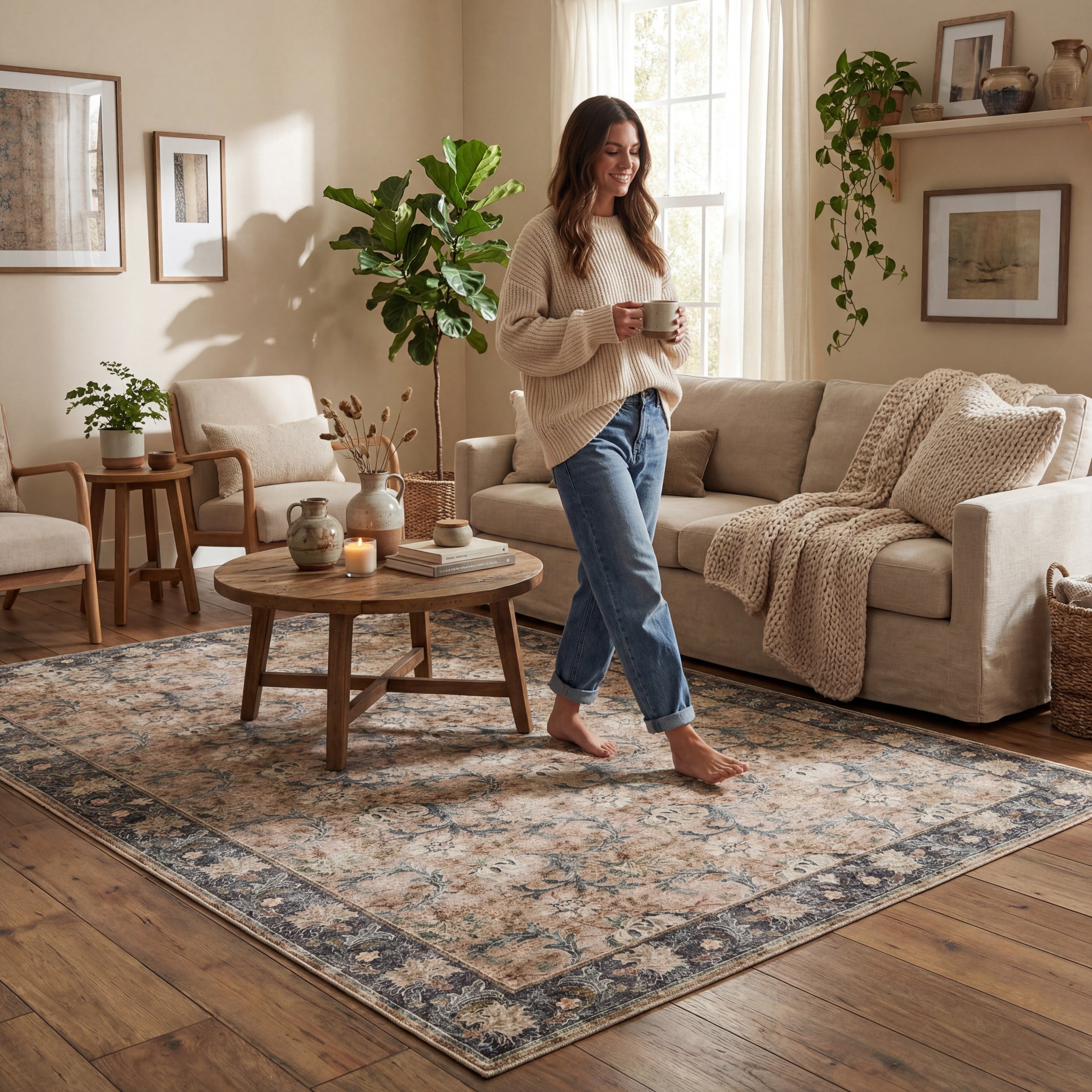 Nuloom Carivelle Floral & Paisley Washable Rug - Image 7
