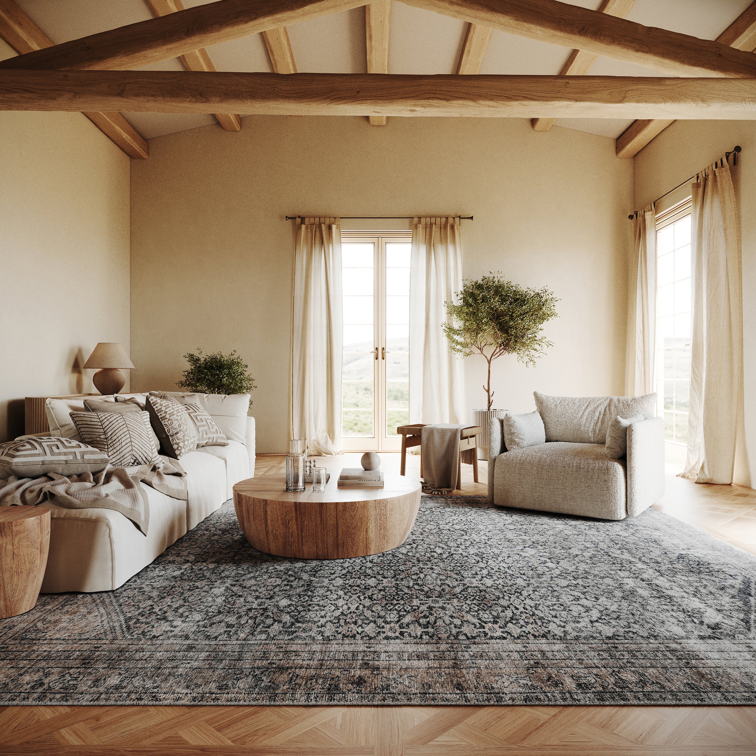 Calyra Vintage & Distressed Washable Rug - Image 2