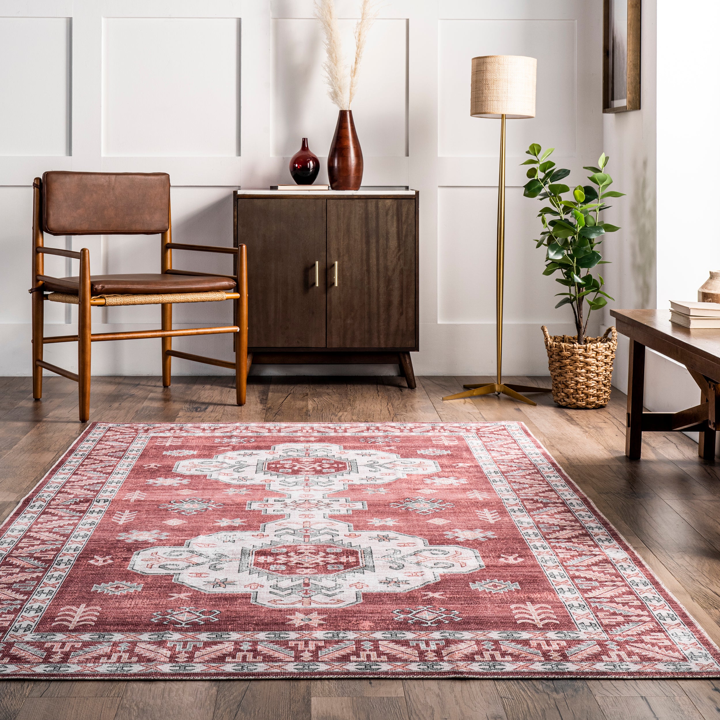 Norma Machine Washable Traditional Medallion Area Rug - Image 19