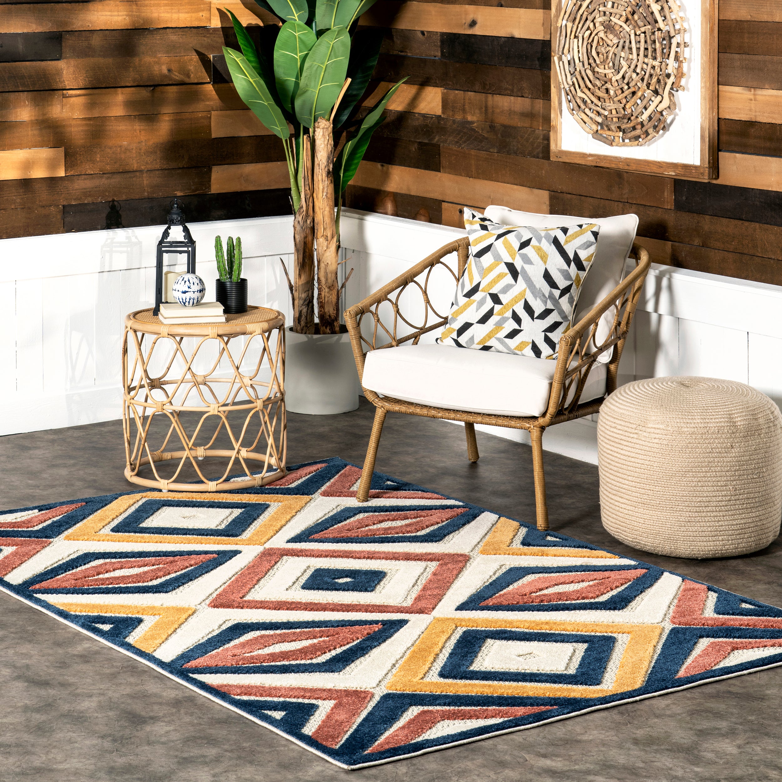Salena Transitional Diamond Indoor/Outdoor Area Rug - Image 2