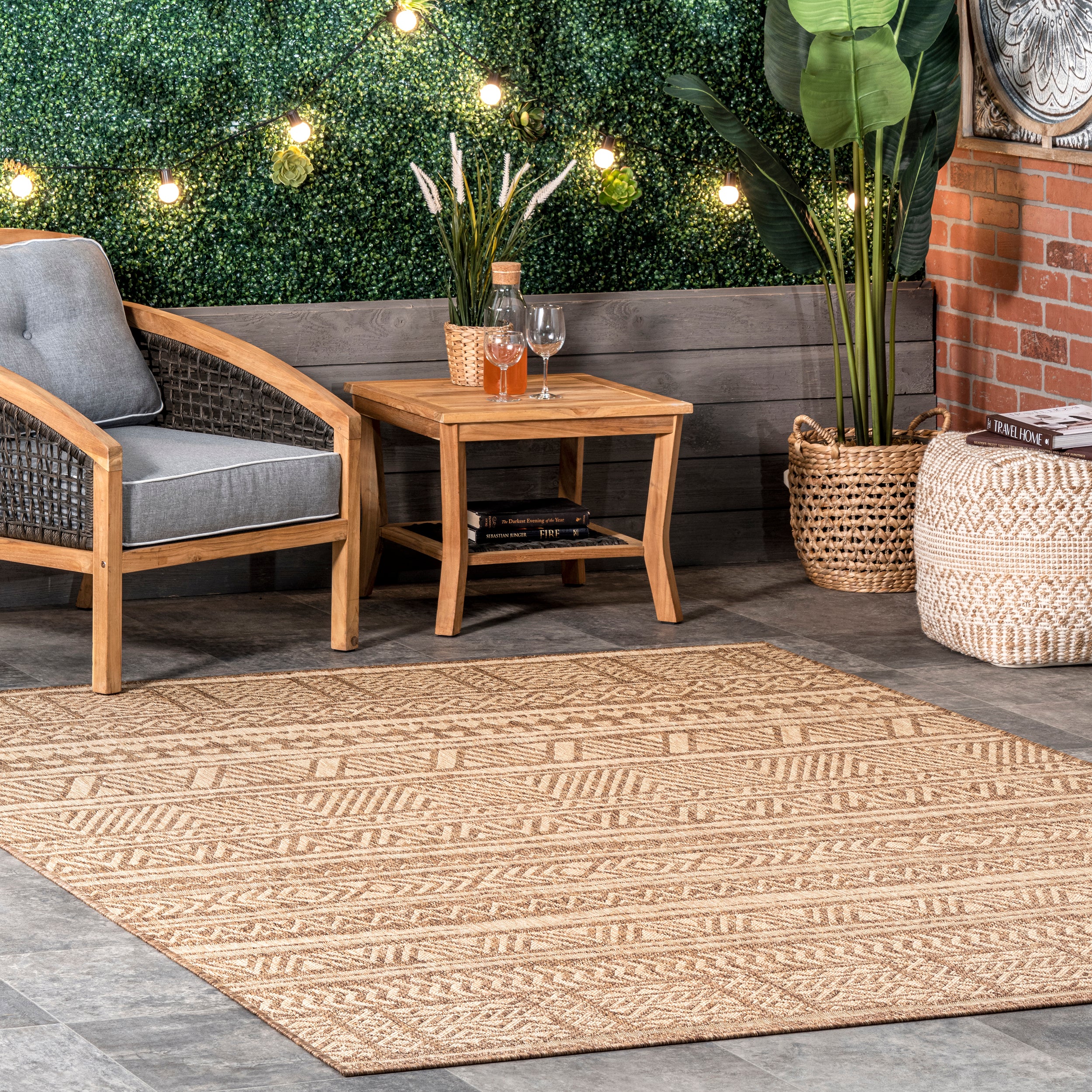 Abbey Tribal Striped Indoor/Outdoor Area Rug - Image 12