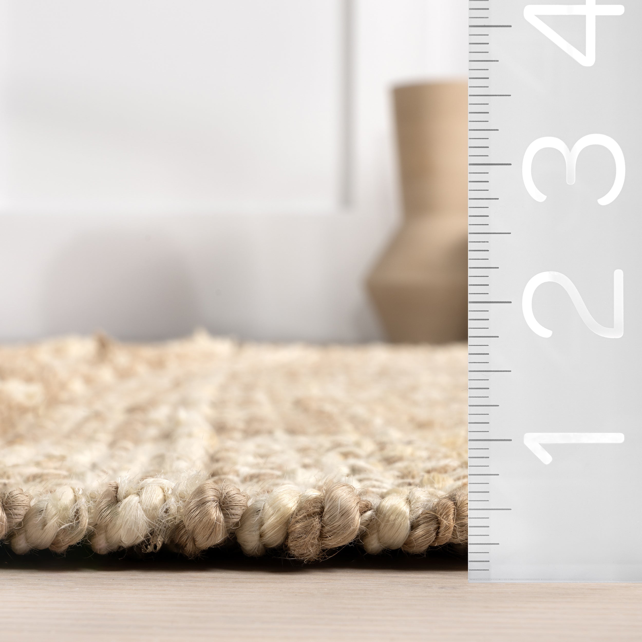 Blakley Textured Plaid Jute Area Rug - Image 3