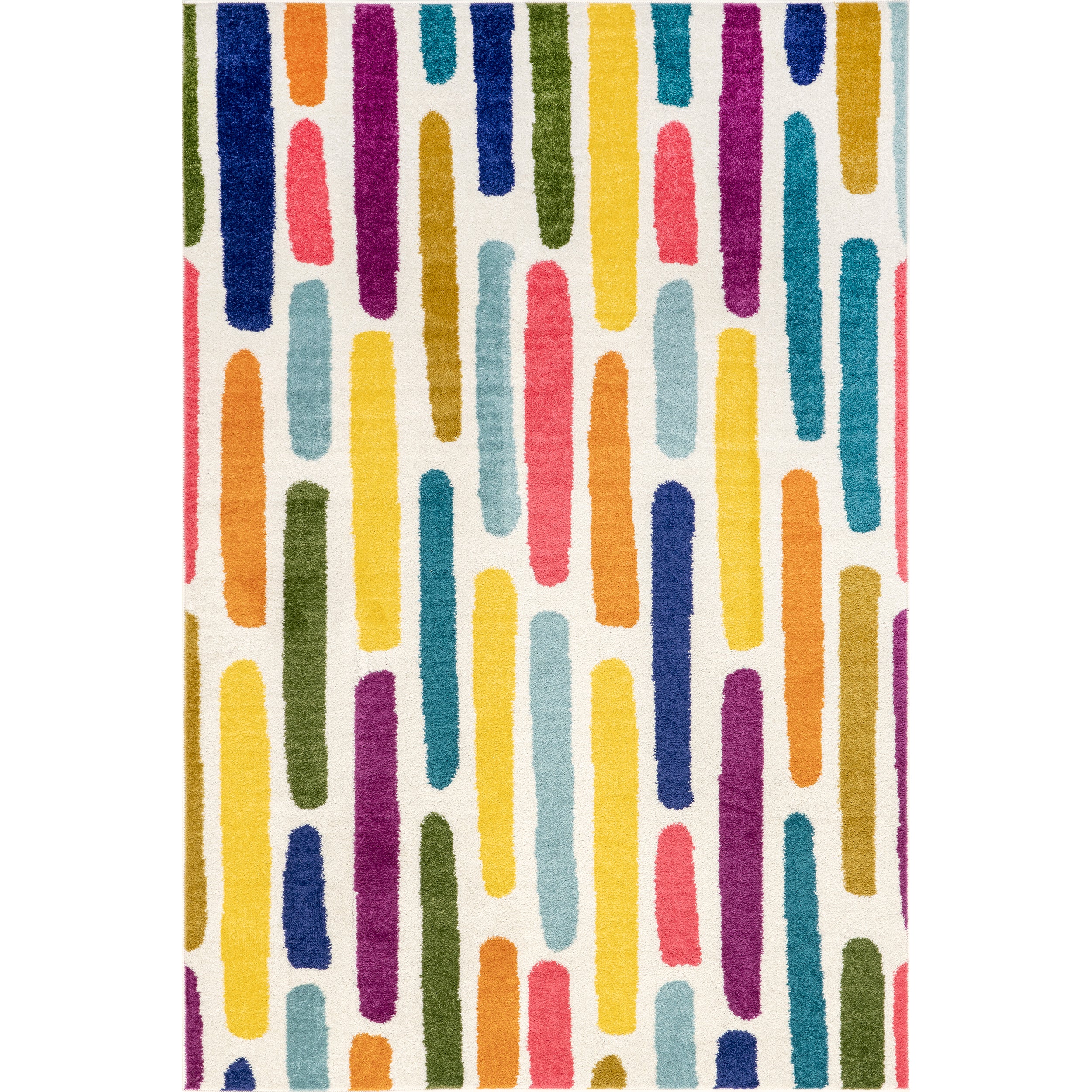 Thick Colorful Stripes Kids Area Rug