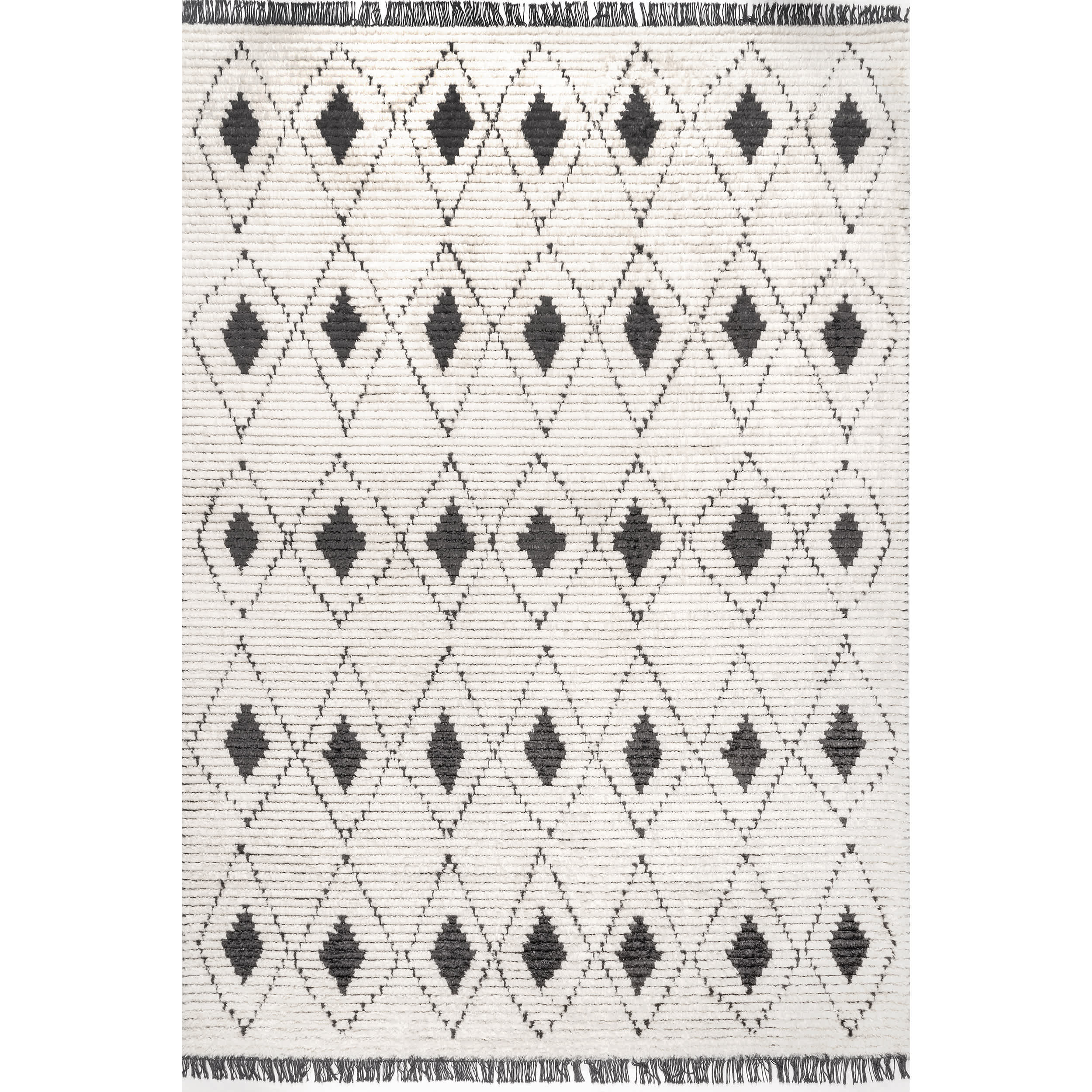 Joanna Diamond Trellis Soft Shag Fringe Area Rug