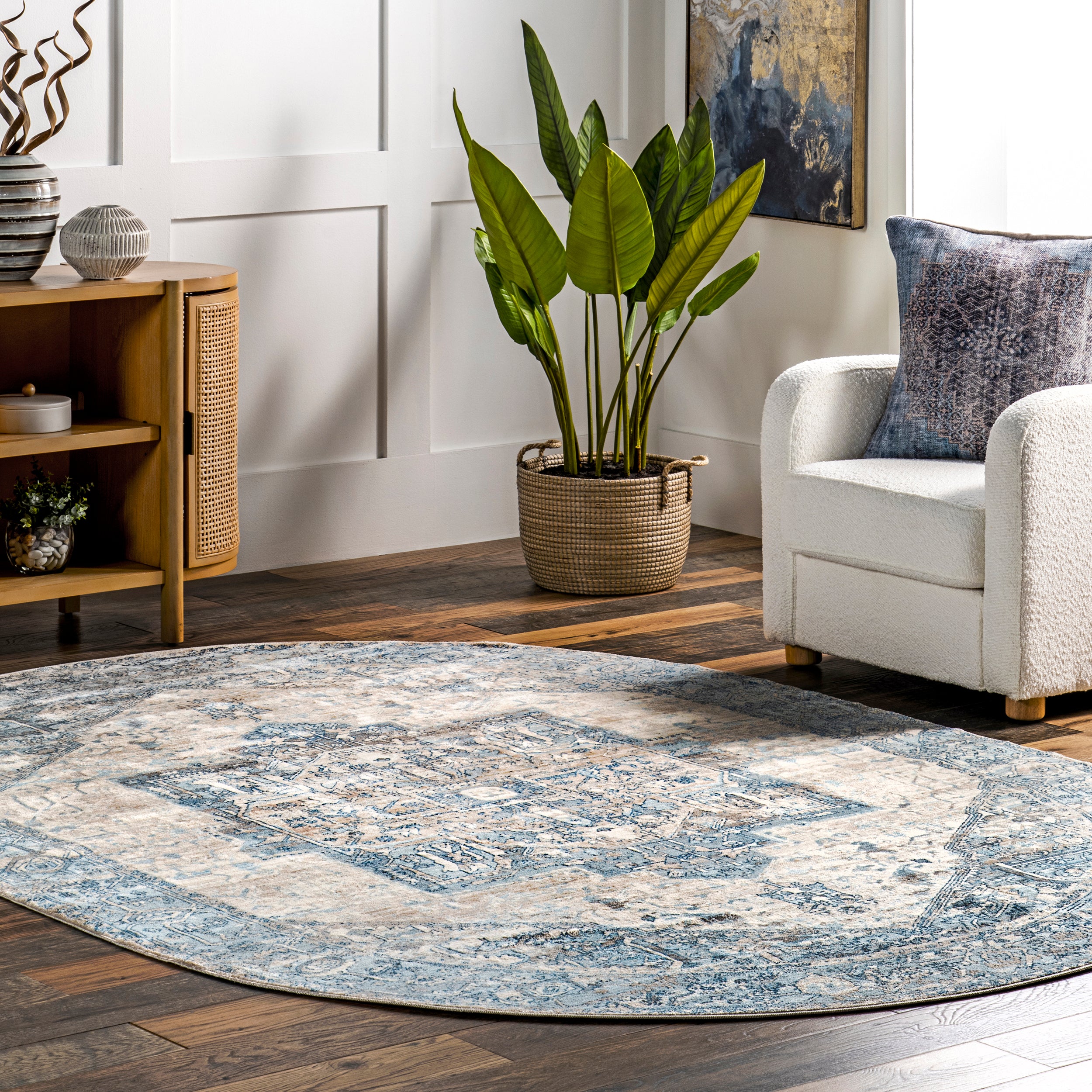 Harriet Vintage Medallion Fringe Area Rug - Image 26
