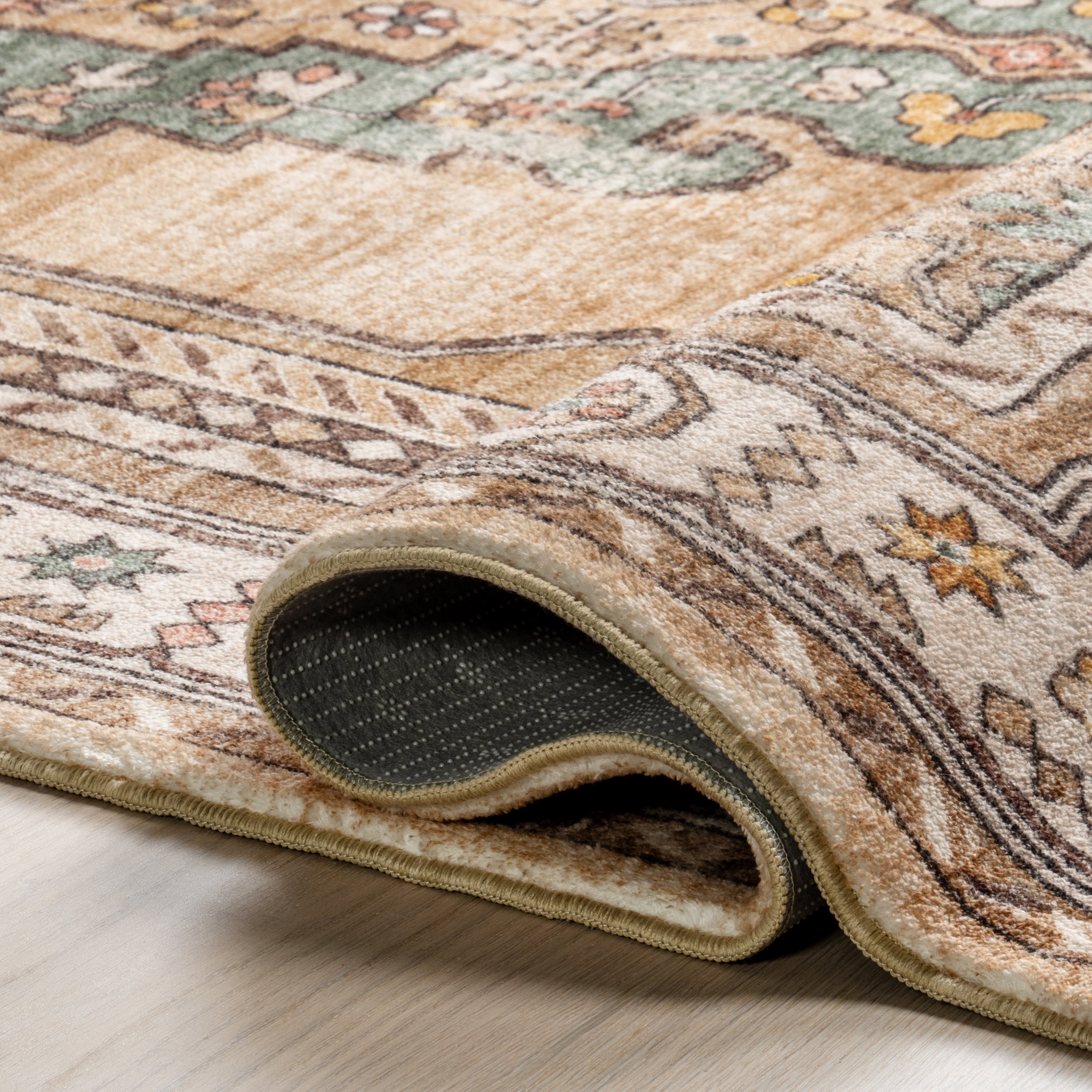Hollyn Vintage Medallion Machine Washable Area Rug - Image 4