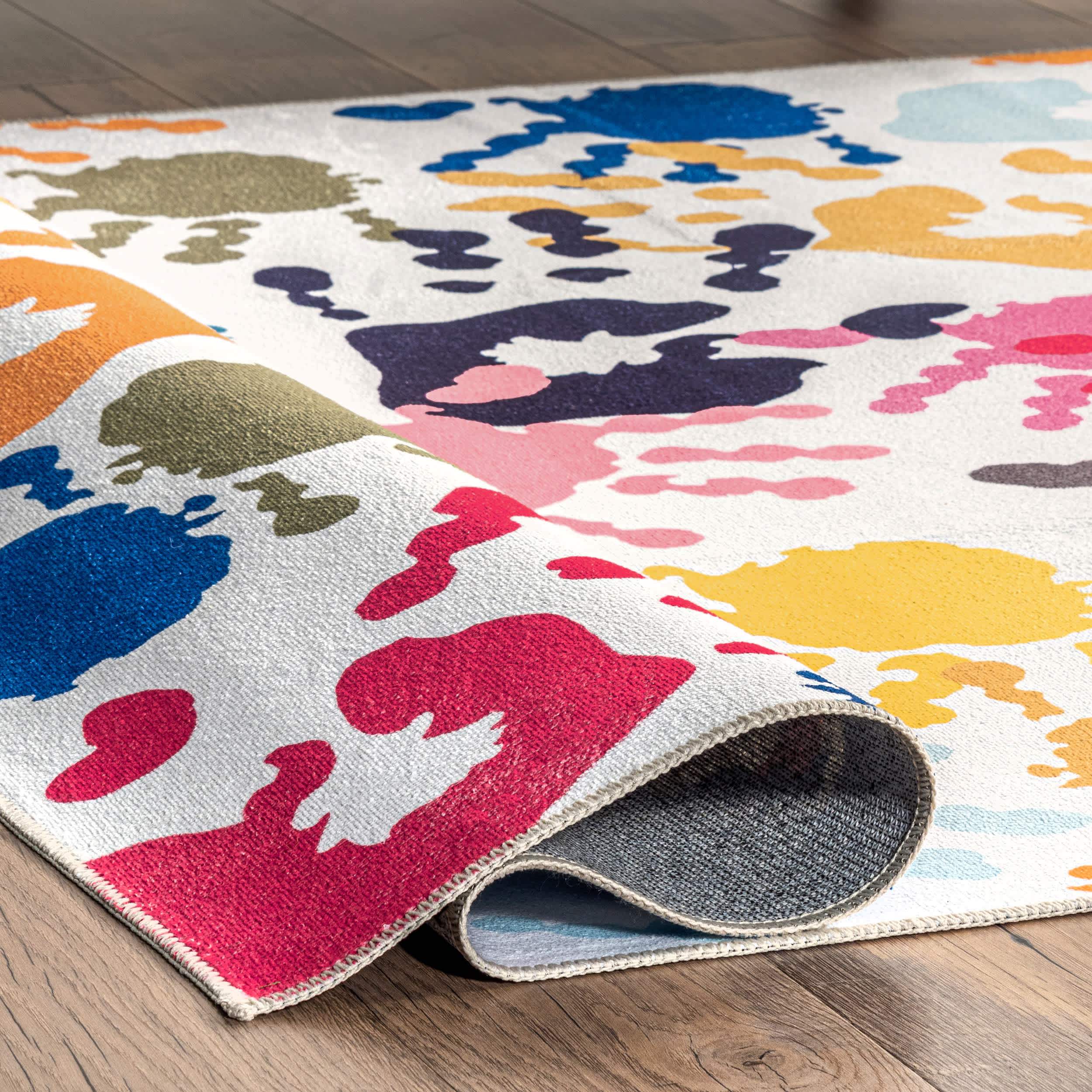 Pinkie Machine Washable Handprint Kids Area Rug - Image 4