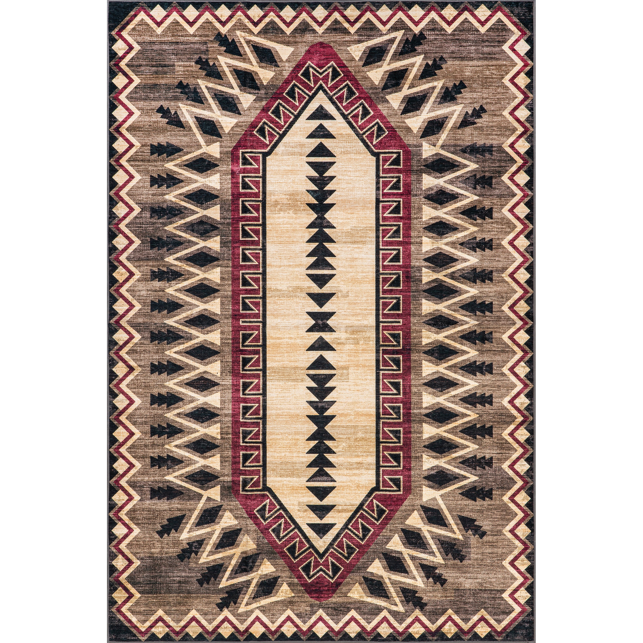 Ida Southwestern Stain-Resistant Machine Washable Area Rug