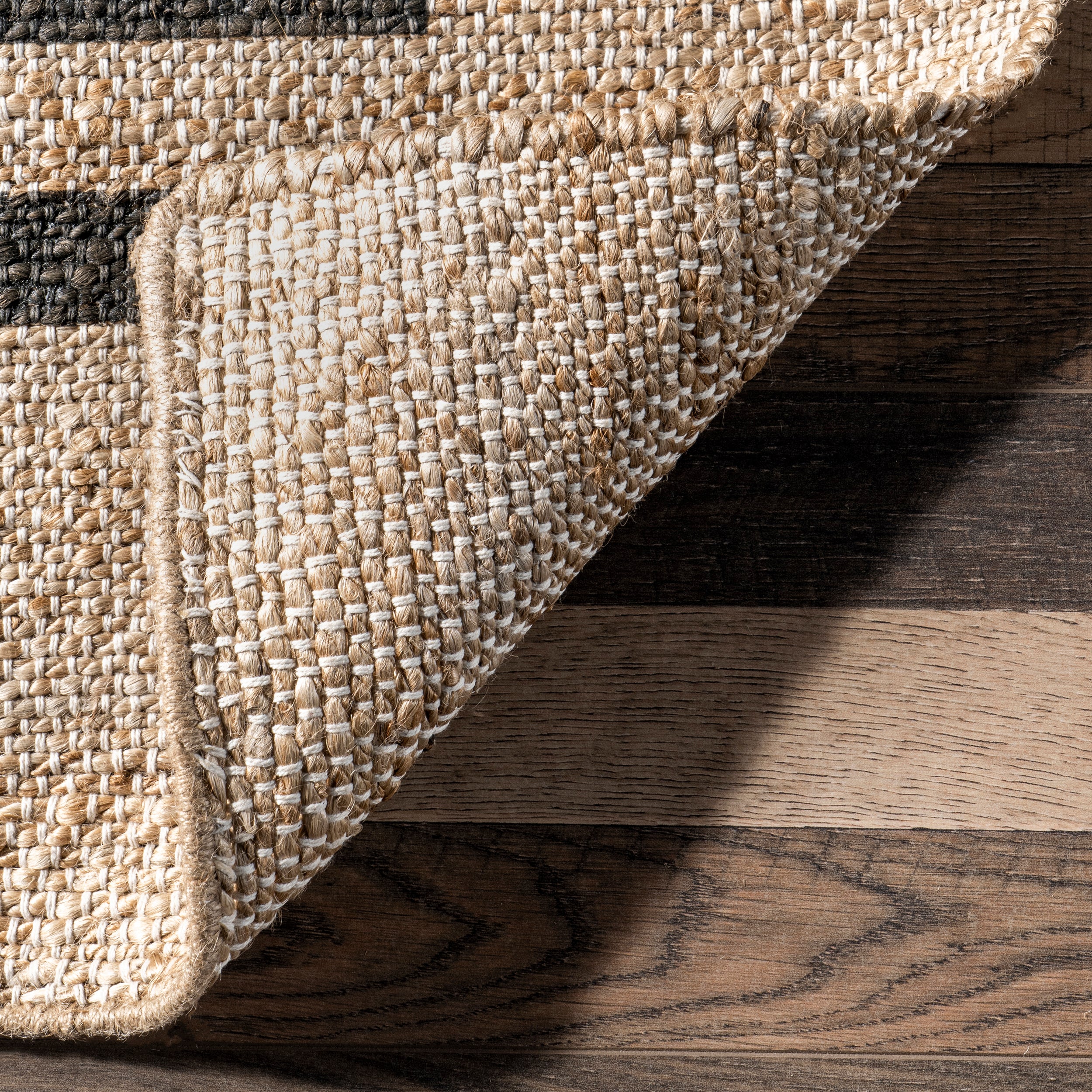 Saskia Woven Stripes Jute Area Rug - Image 7