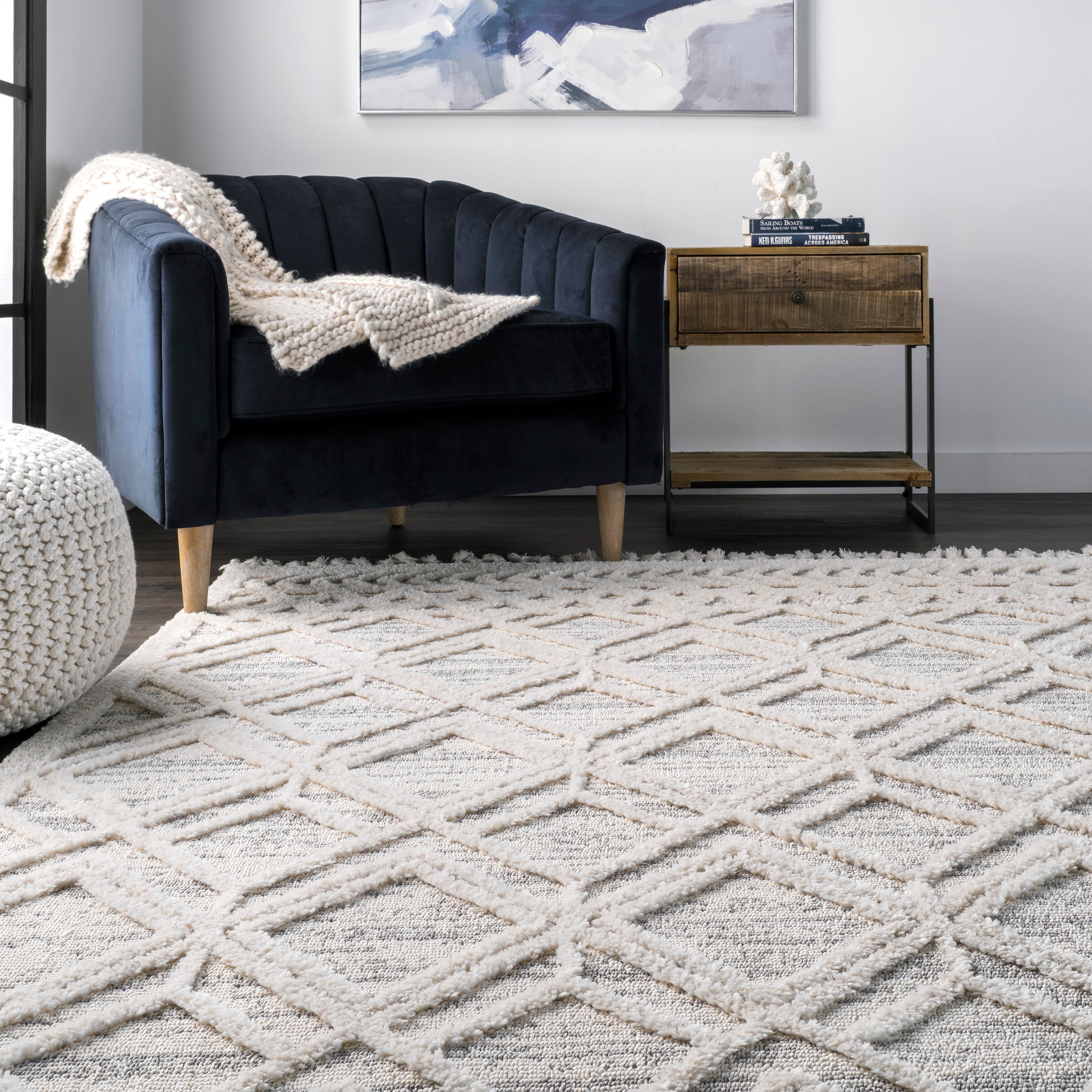 Ansley Moroccan Lattice Tassel Area Rug - Image 18