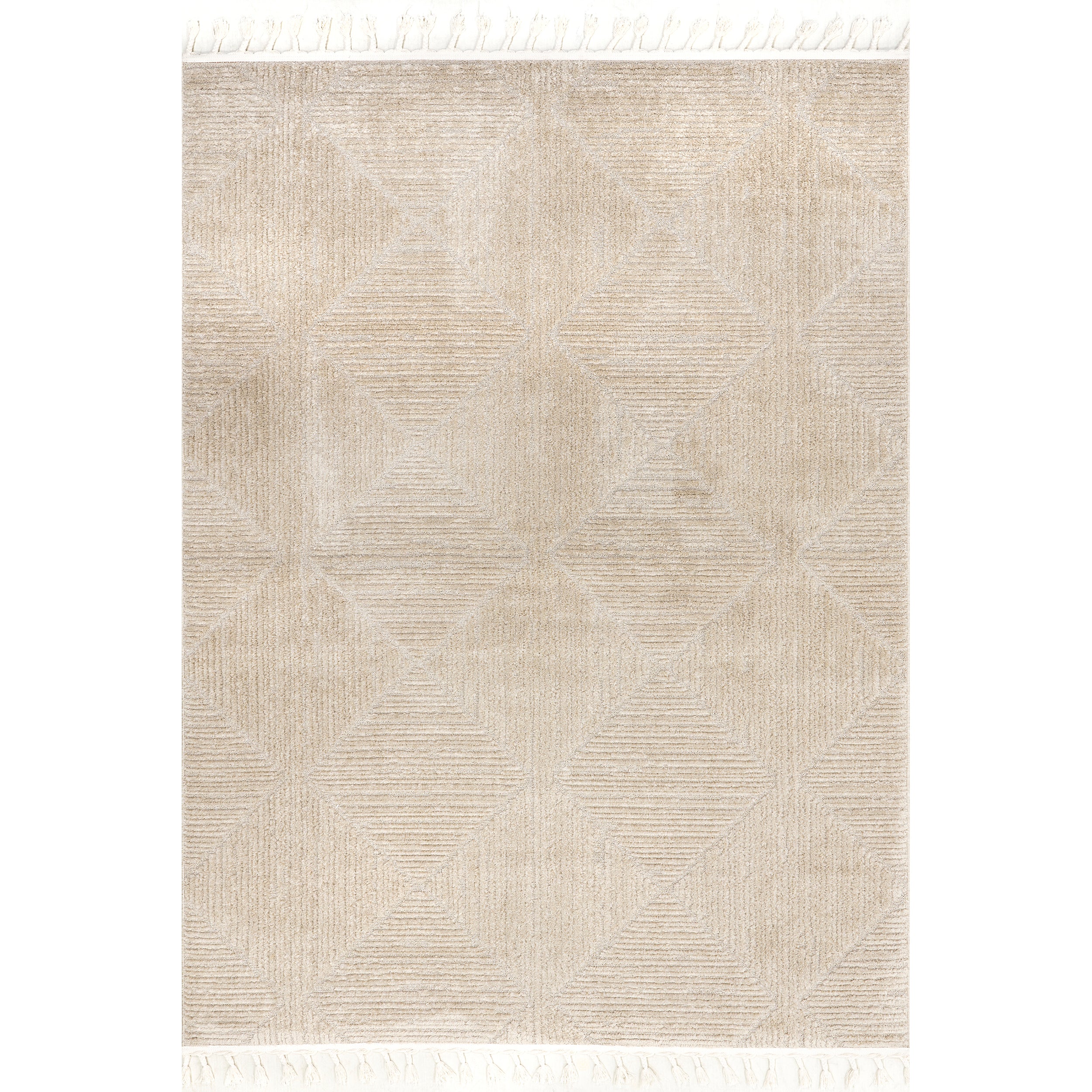Kerry Textured Geometric Tasseled Area Rug - Image 20
